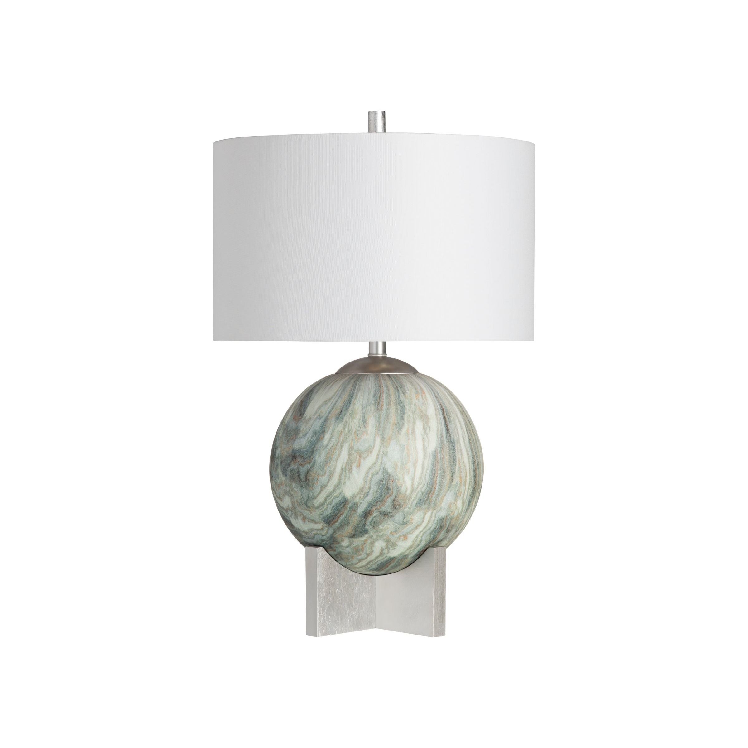 Green Swirl Ceramic Table Lamp 29.5"H