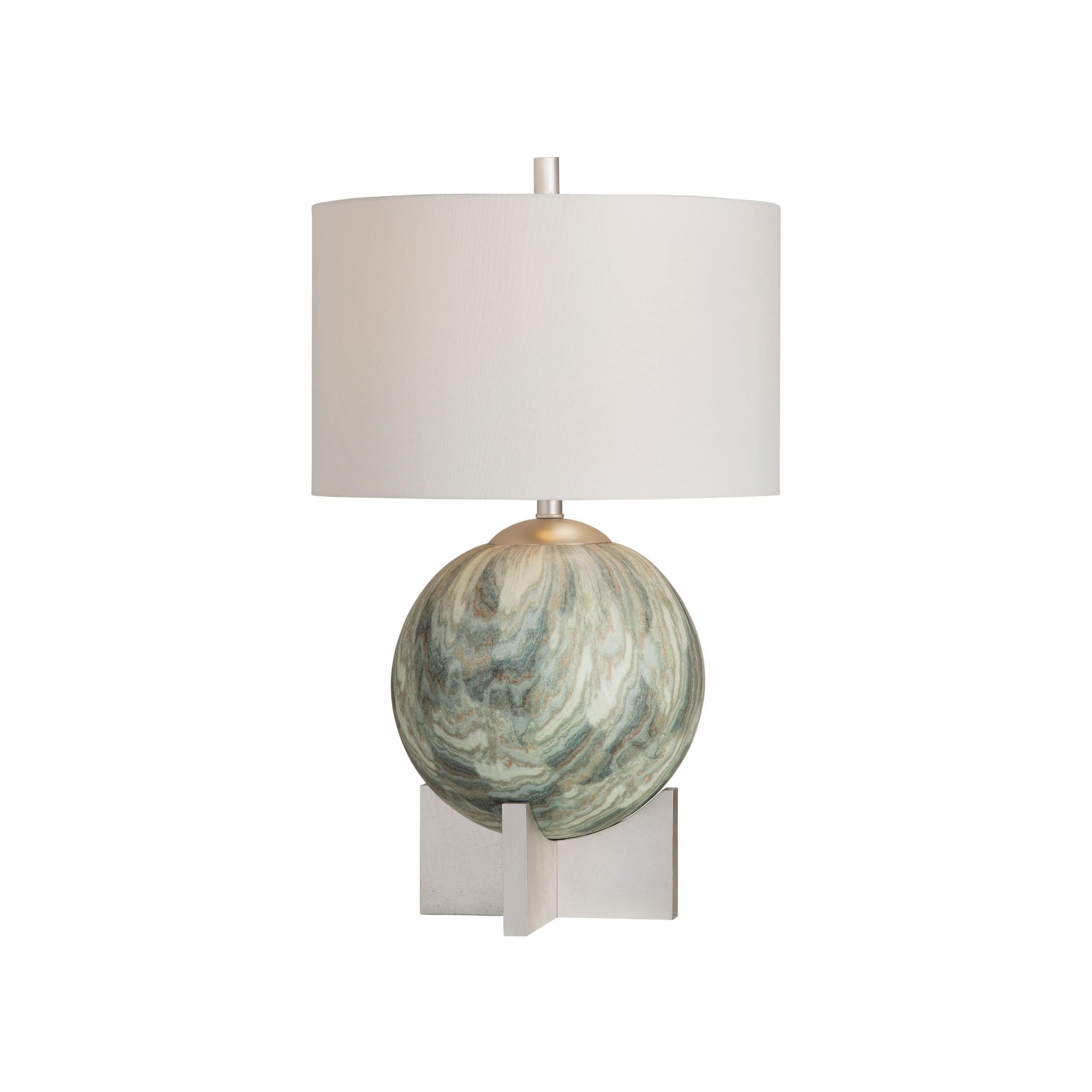 Green Swirl Ceramic Table Lamp 29.5"H