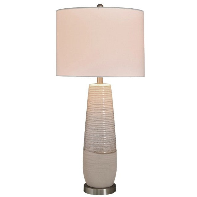 Ivory Two-Tone Ceramic Table Lamp 31"H