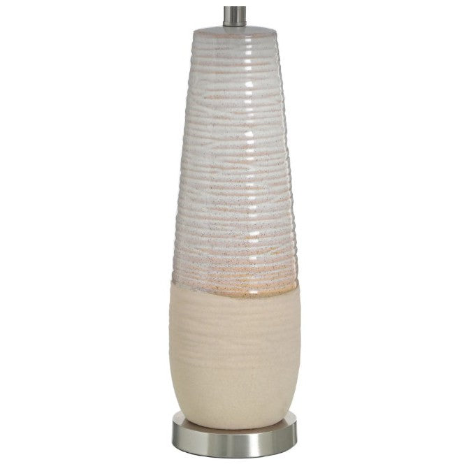 Ivory Two-Tone Ceramic Table Lamp 31"H