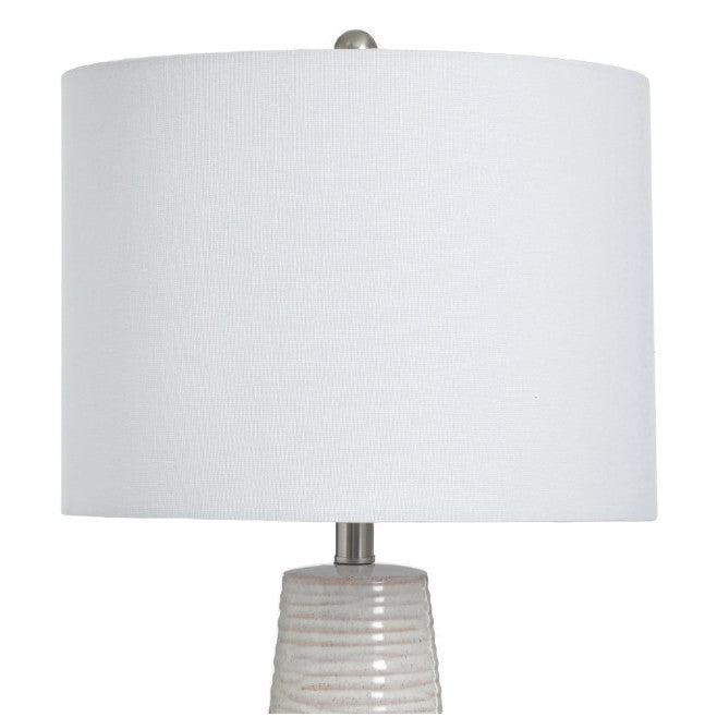 Ivory Two-Tone Ceramic Table Lamp 31"H