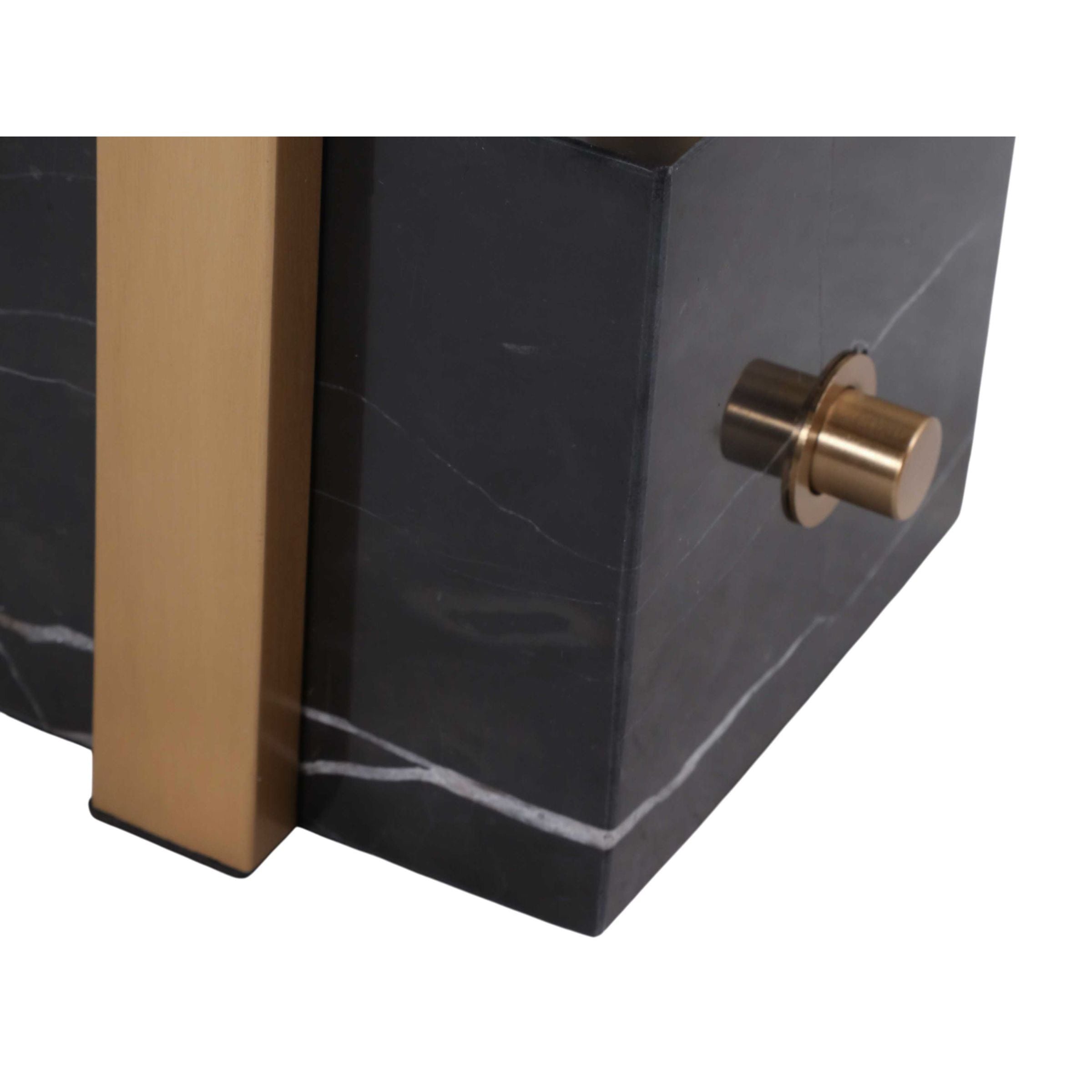 Black Marble and Brass Table Lamp 27"H
