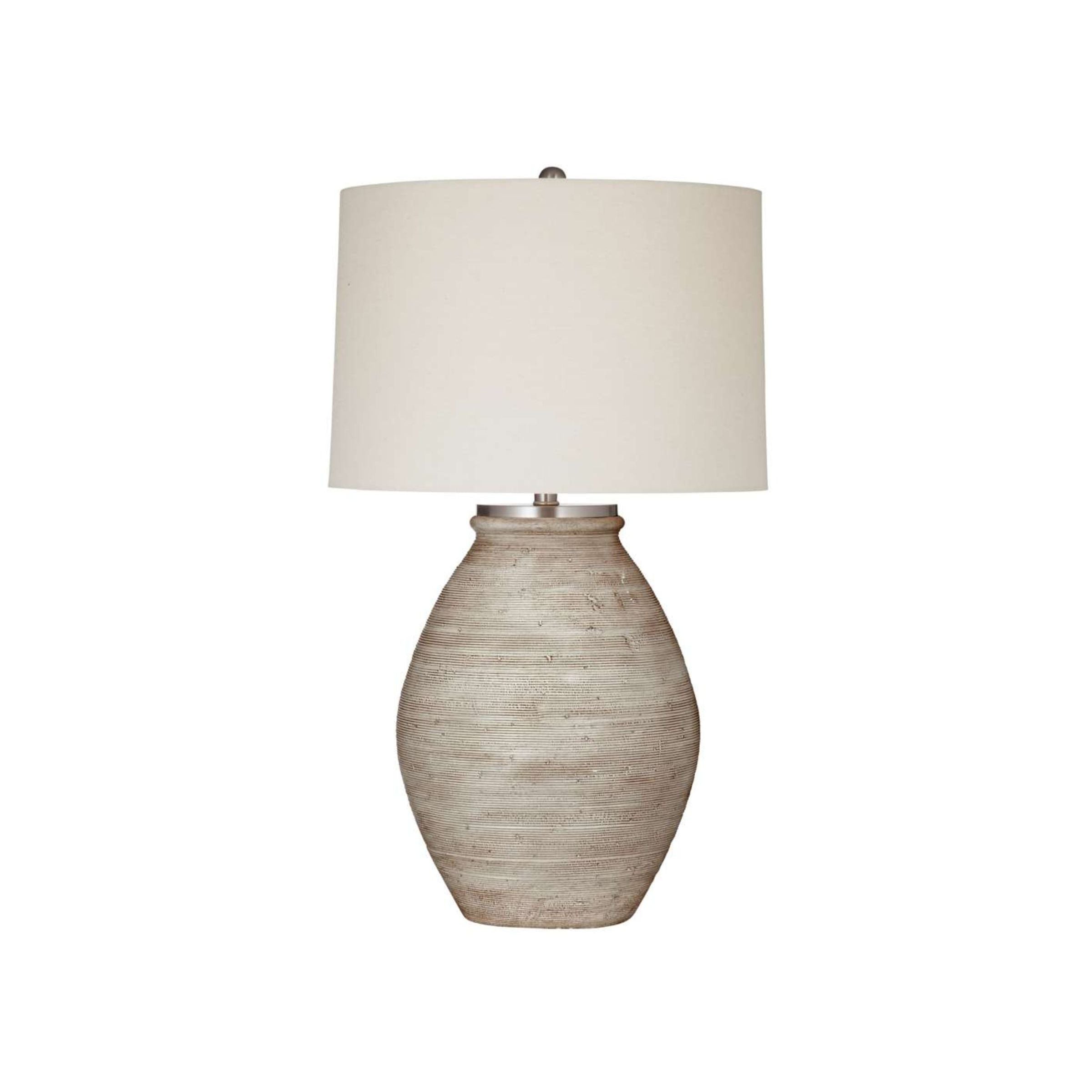 Cream Cement Table Lamp 31"H