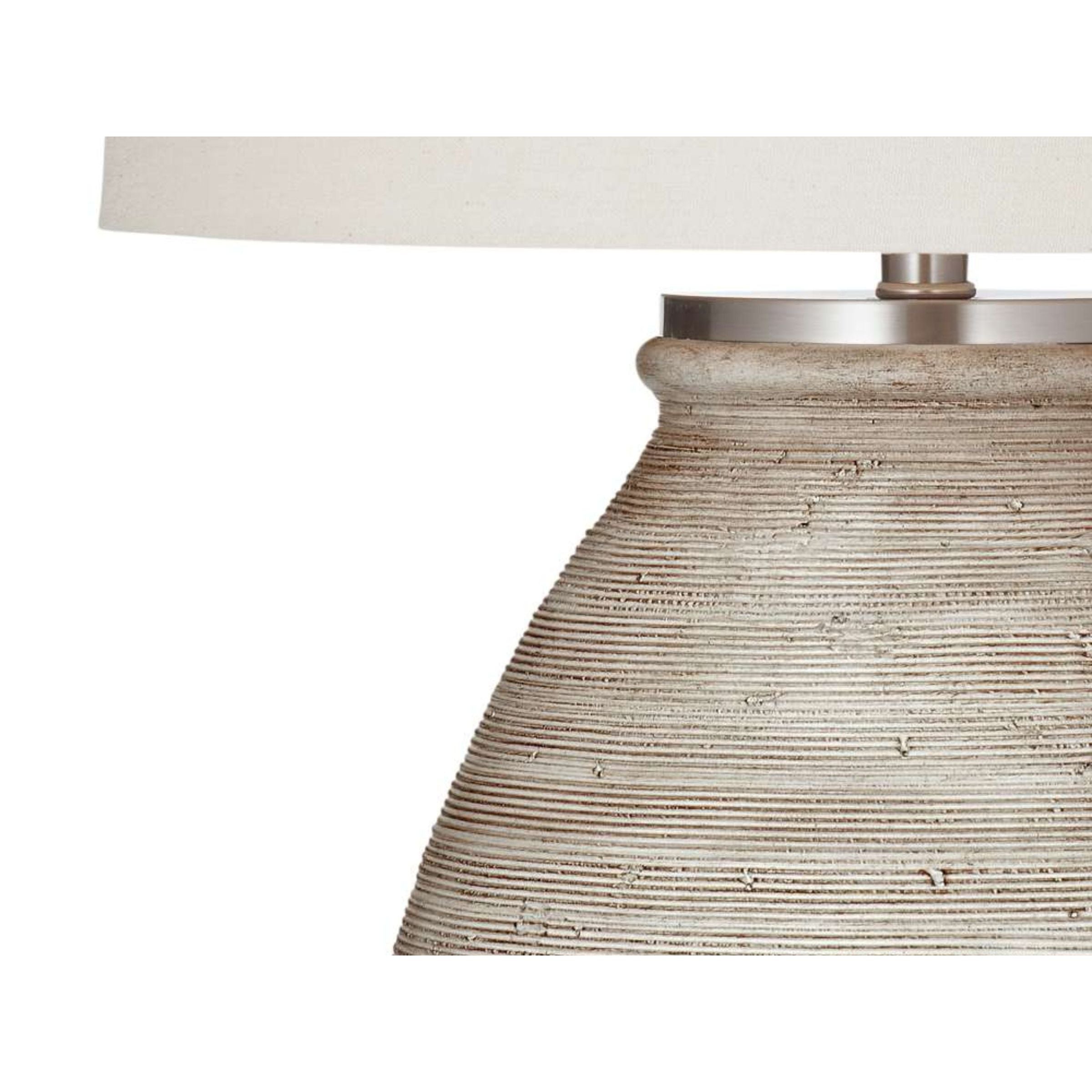 Cream Cement Table Lamp 31"H