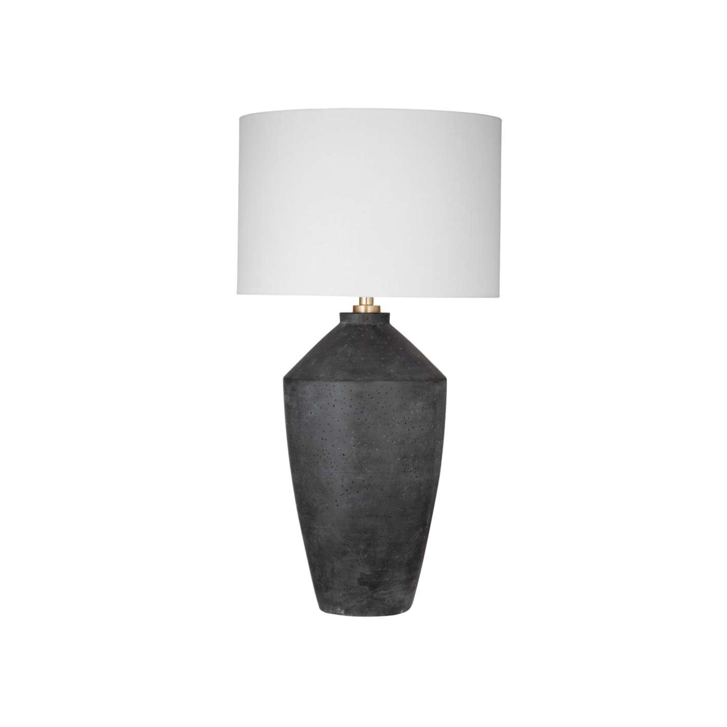 Black Cement Table Lamp 35"H
