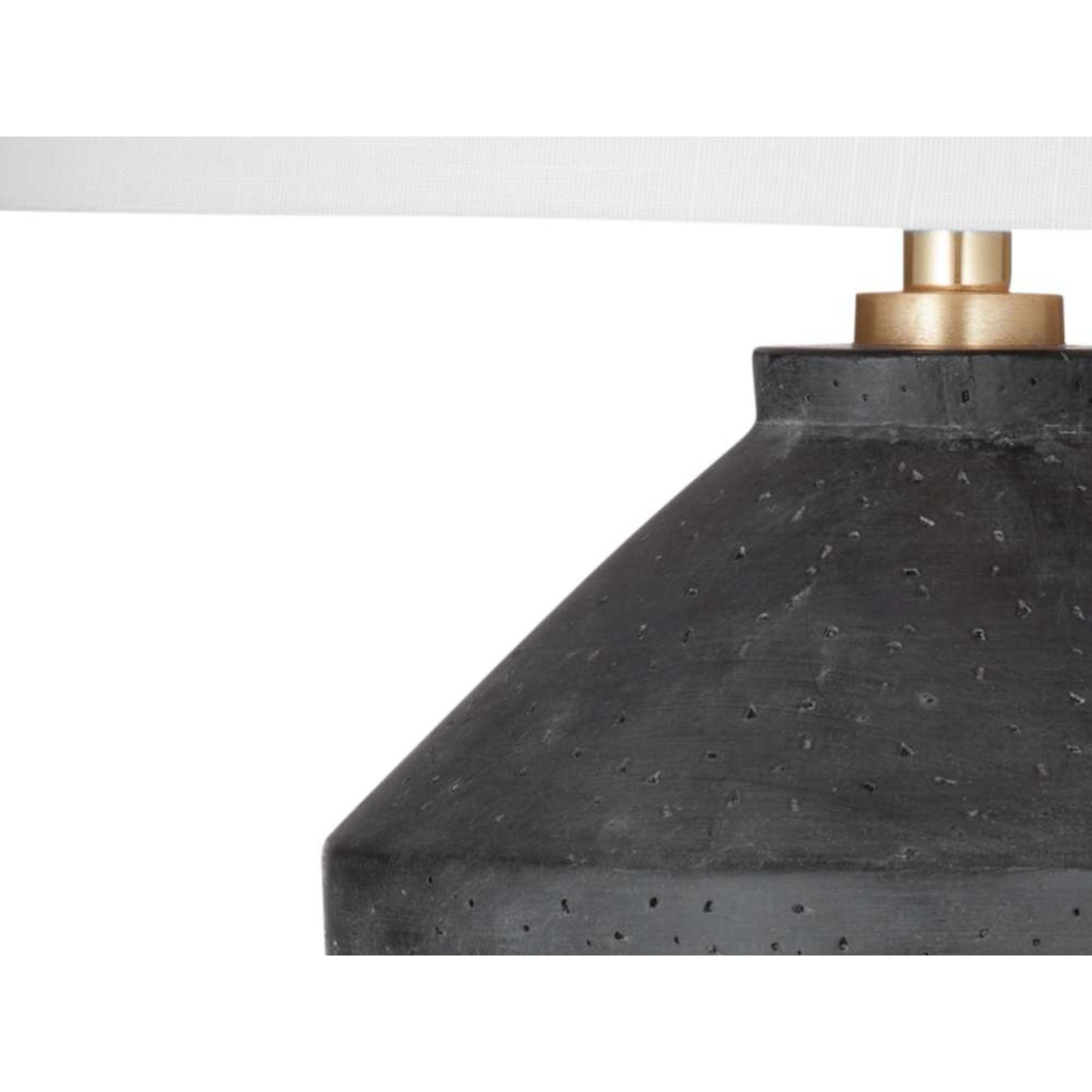 Black Cement Table Lamp 35"H