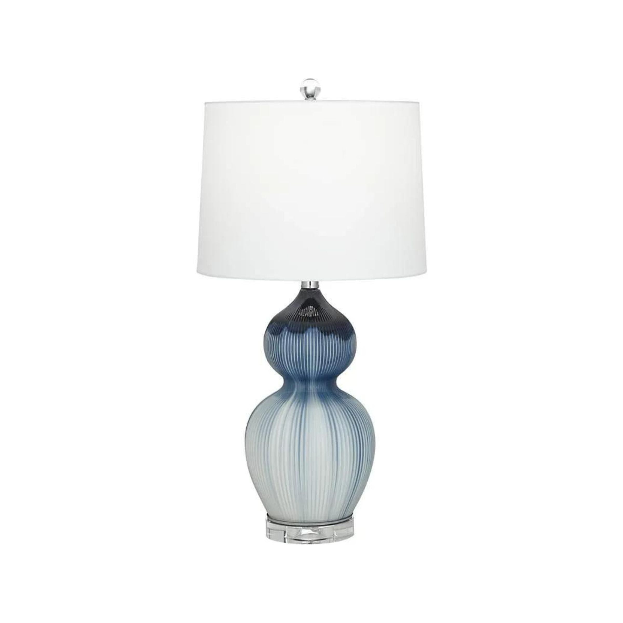 Blue Ombre Gourd Ceramic Table Lamp 26"H