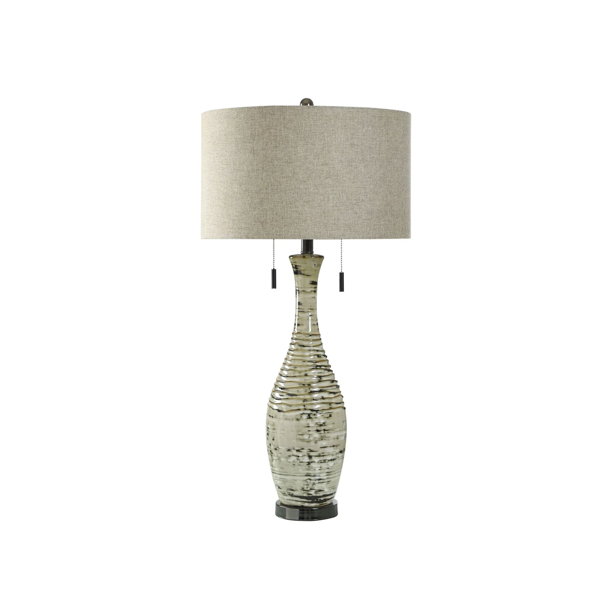 Cream Truffle Ceramic Table Lamp 34"H