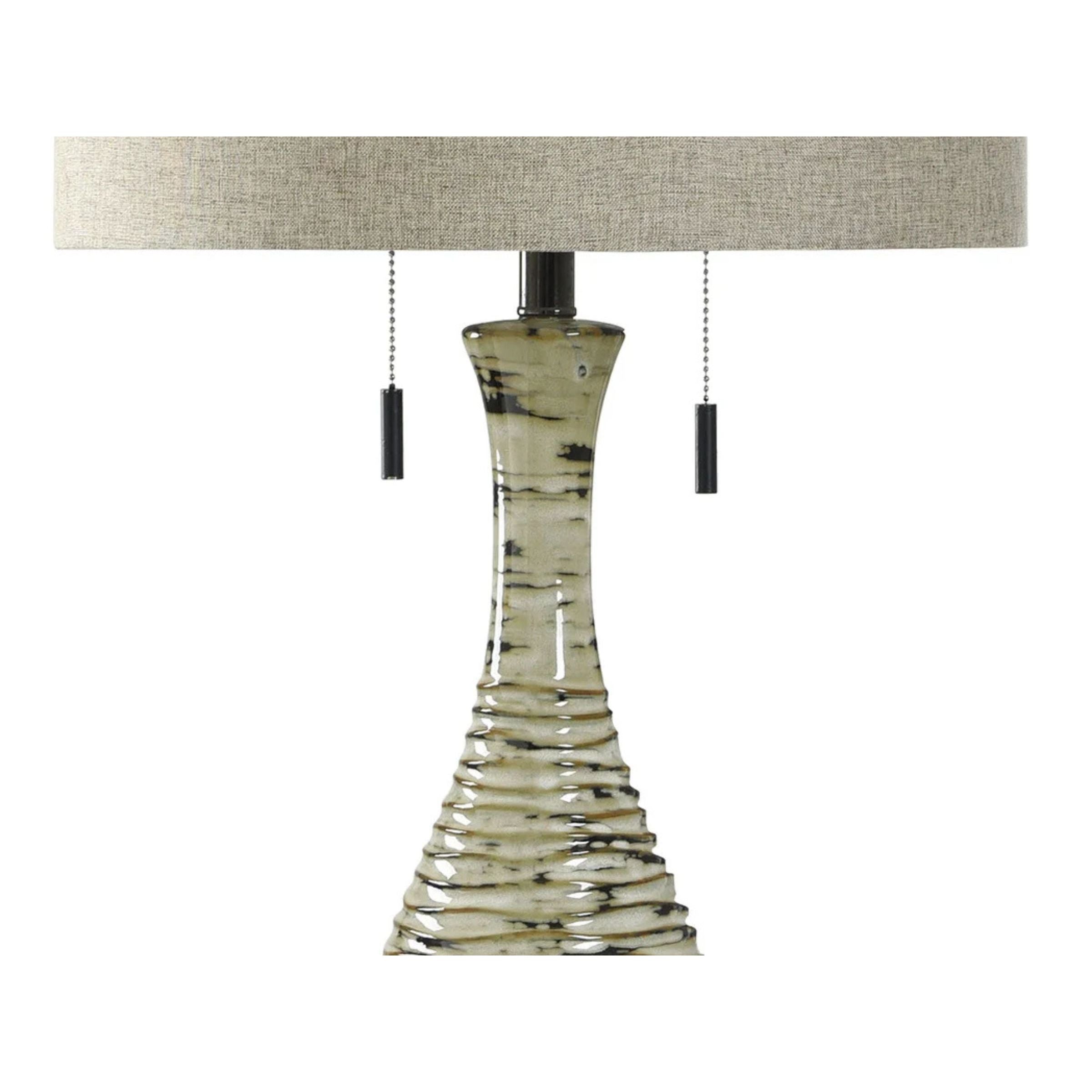 Cream Truffle Ceramic Table Lamp 34"H