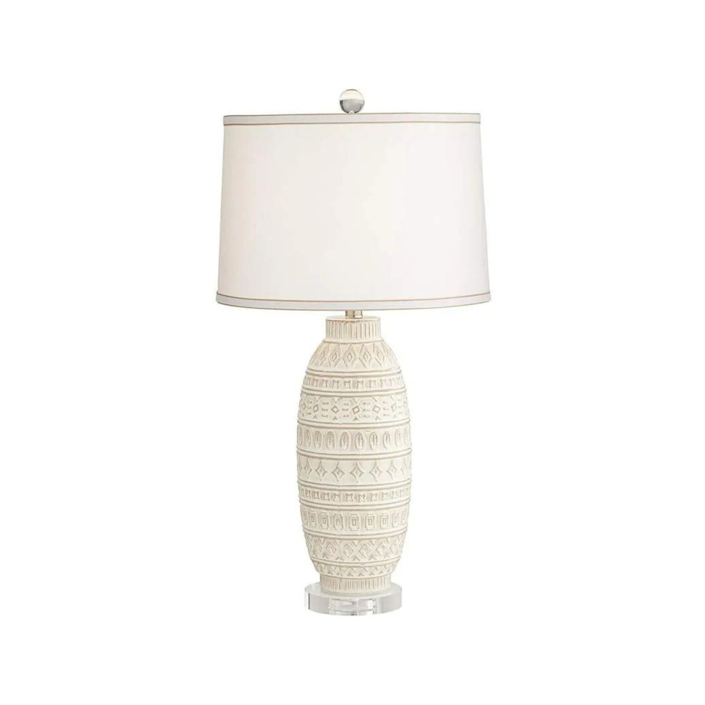 Beige Textured Ceramic Table Lamp 31"H