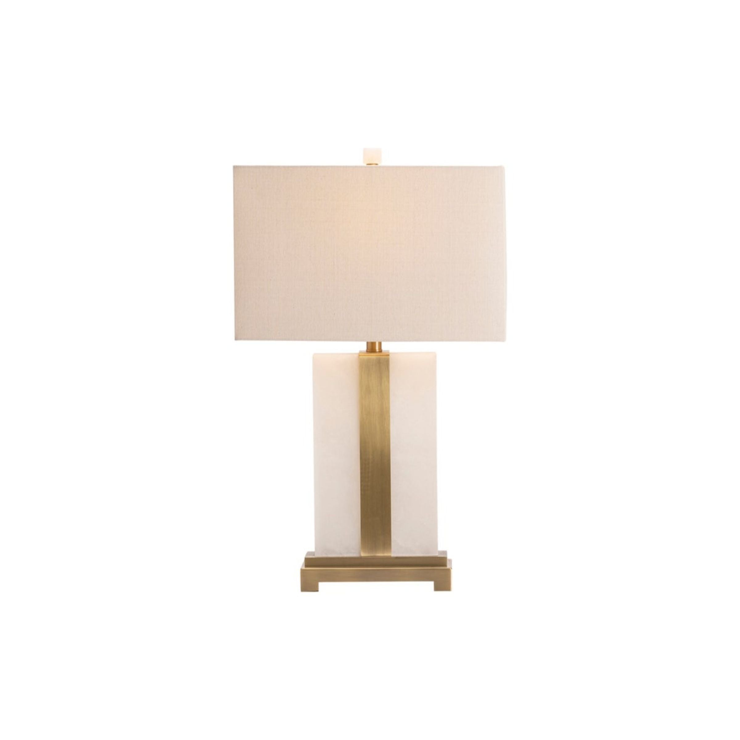 Marble and Brass Table Lamp 28.25"H