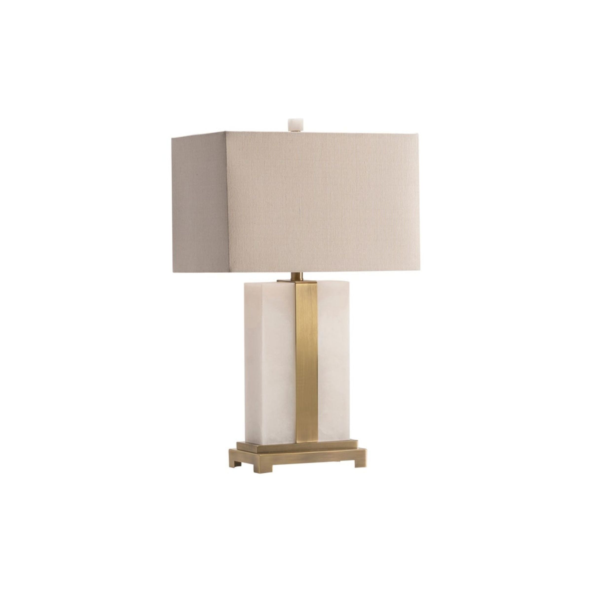 Marble and Brass Table Lamp 28.25"H