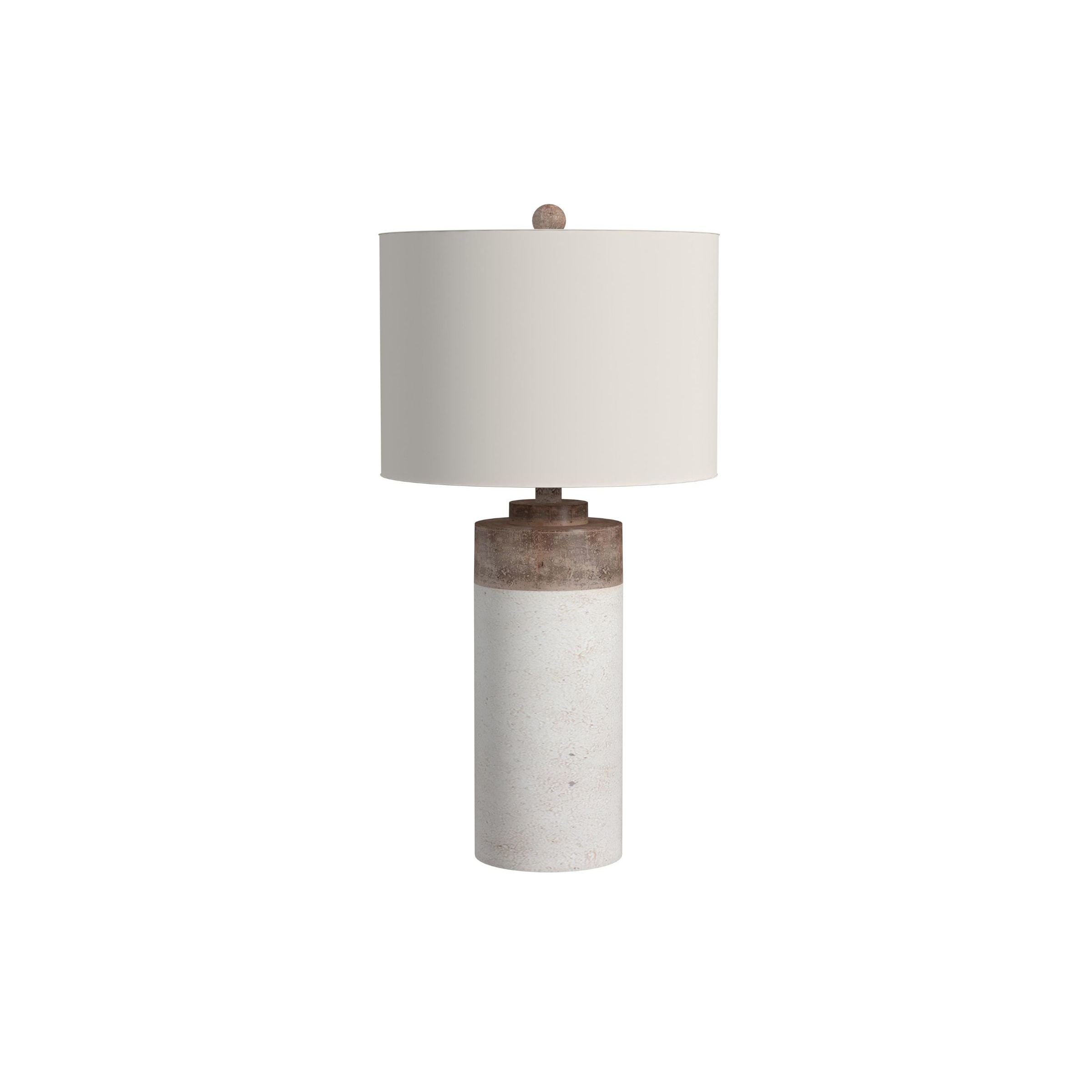 Brown and White Cement Table Lamp 30"H