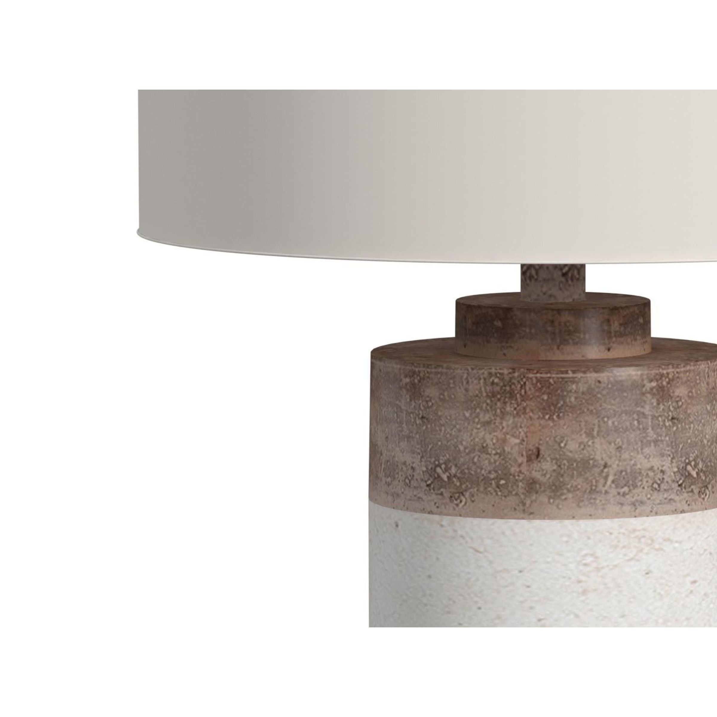 Brown and White Cement Table Lamp 30"H