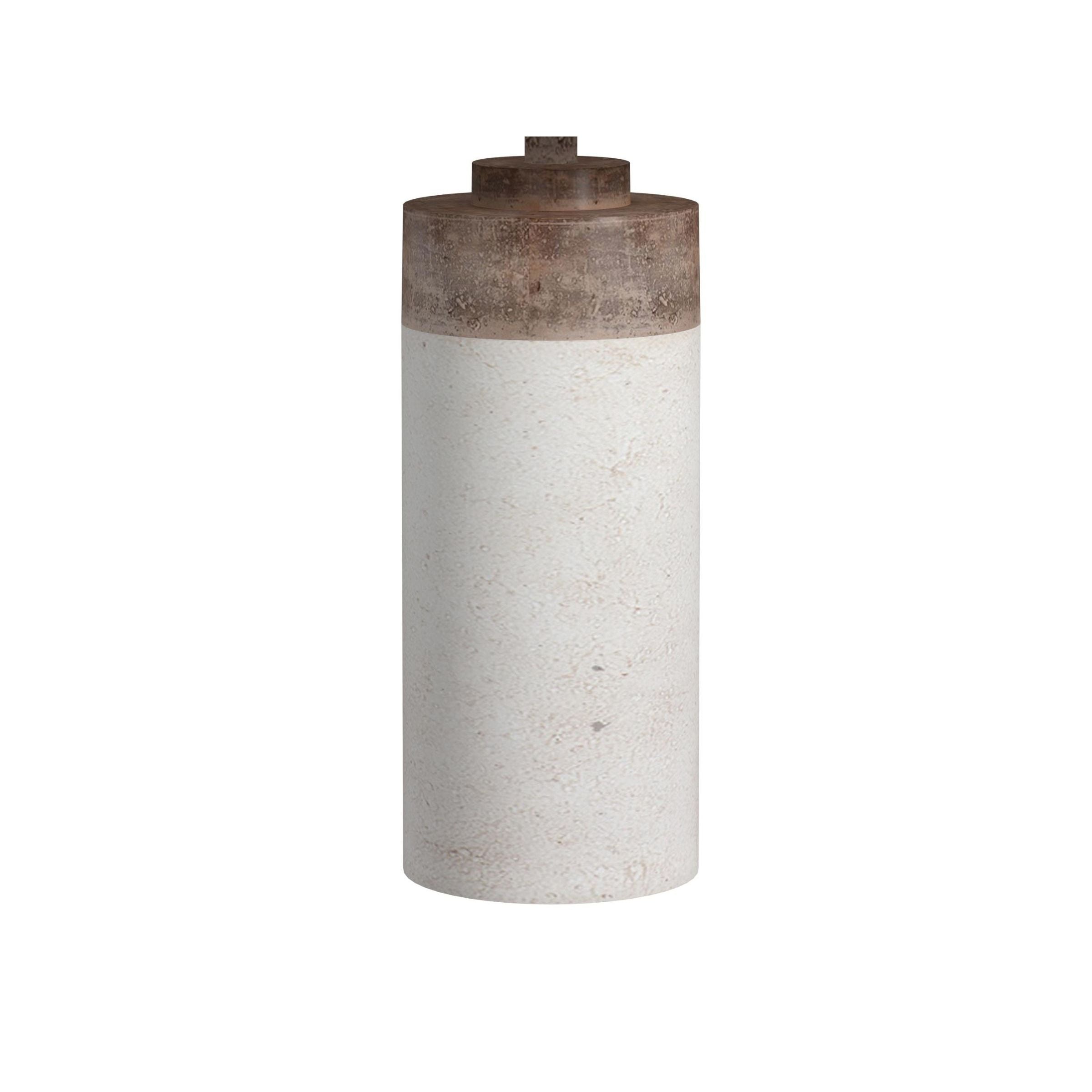 Brown and White Cement Table Lamp 30"H