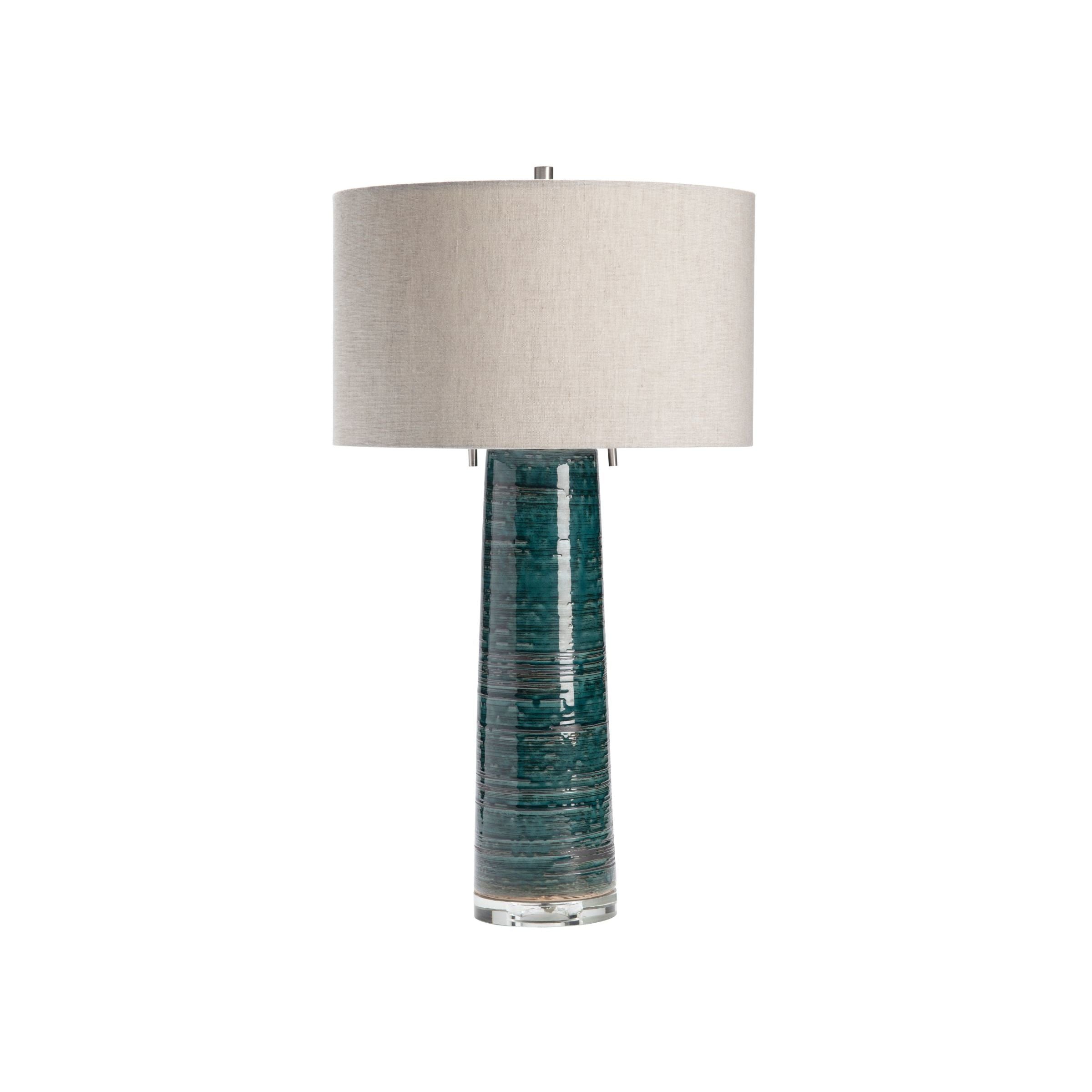 Green Ceramic Table Lamp 30.5"H