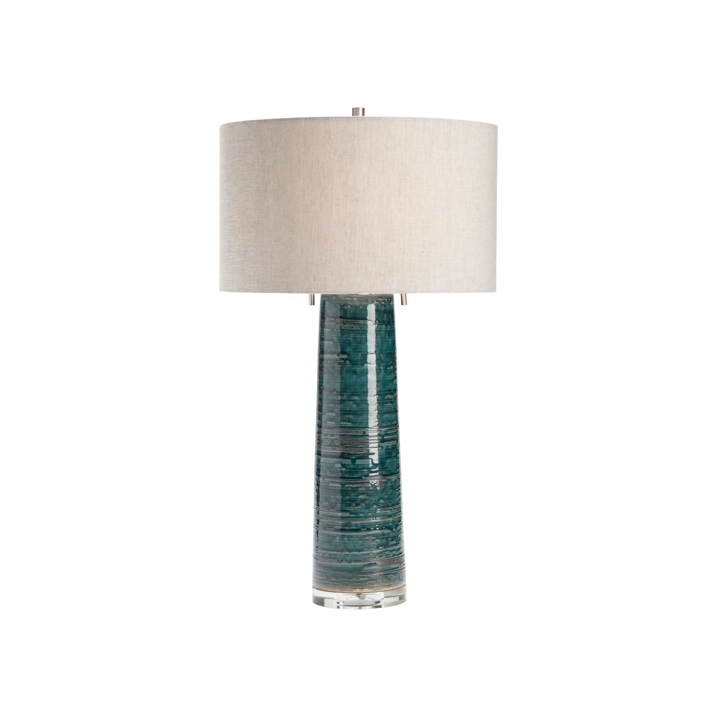 Green Ceramic Table Lamp 30.5"H