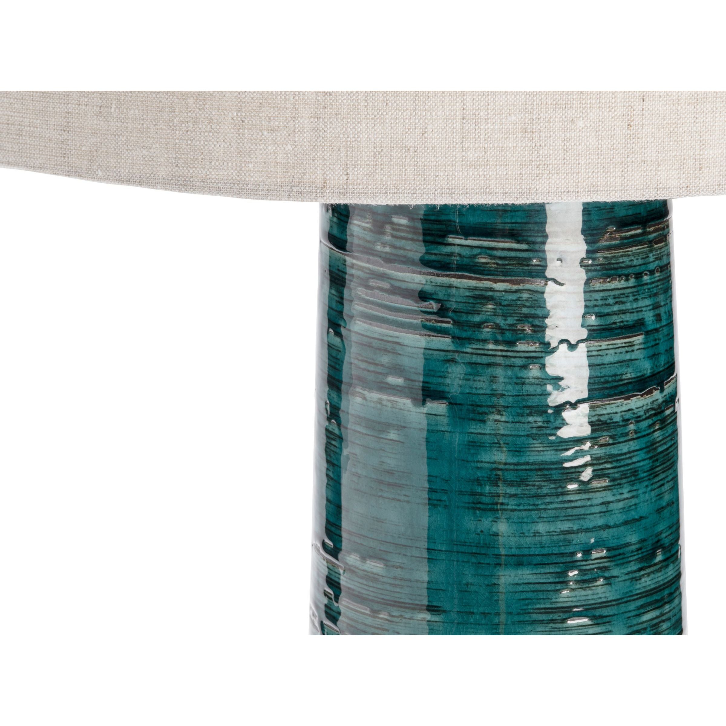 Green Ceramic Table Lamp 30.5"H