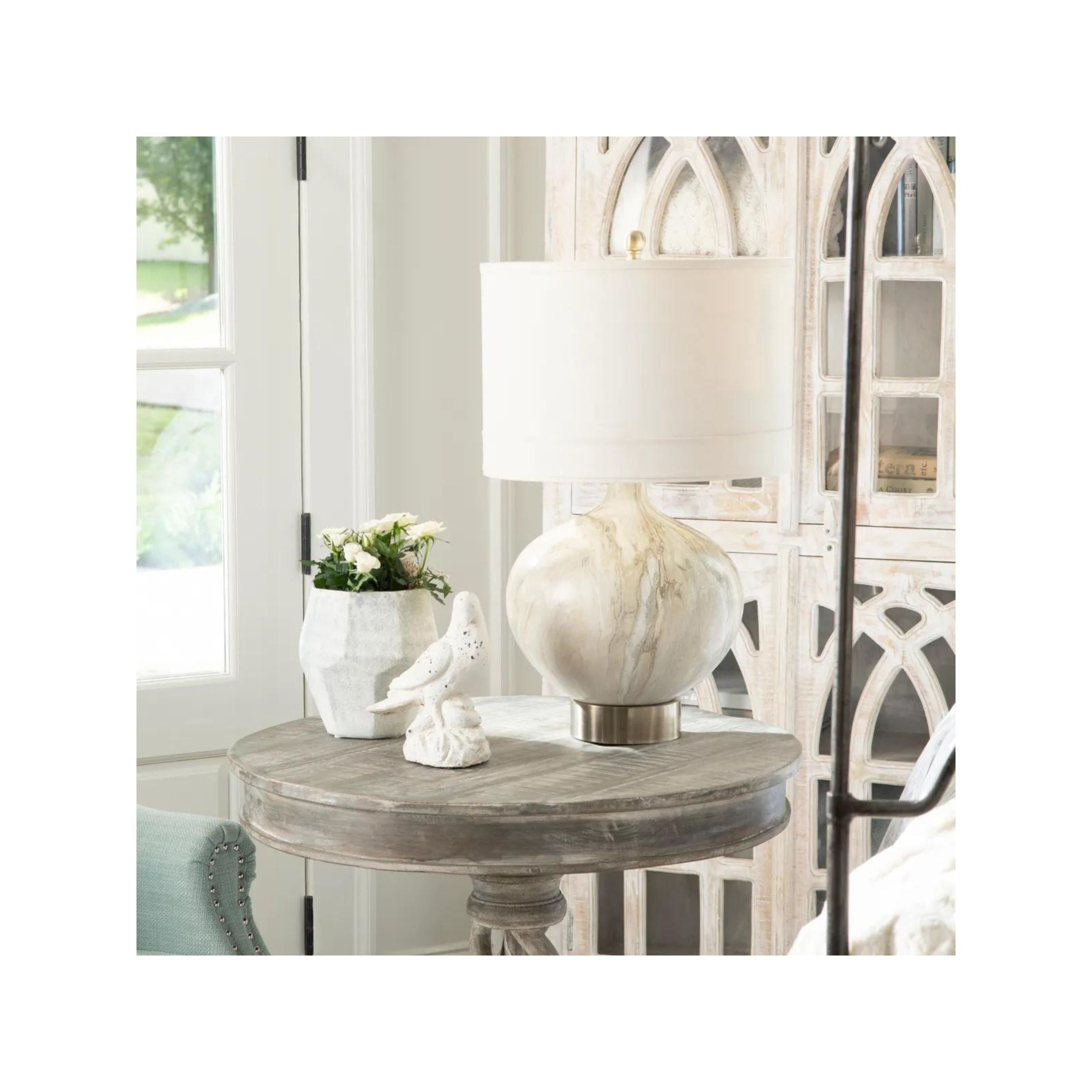 Pastel Swirl Ceramic Table Lamp 27.5"H