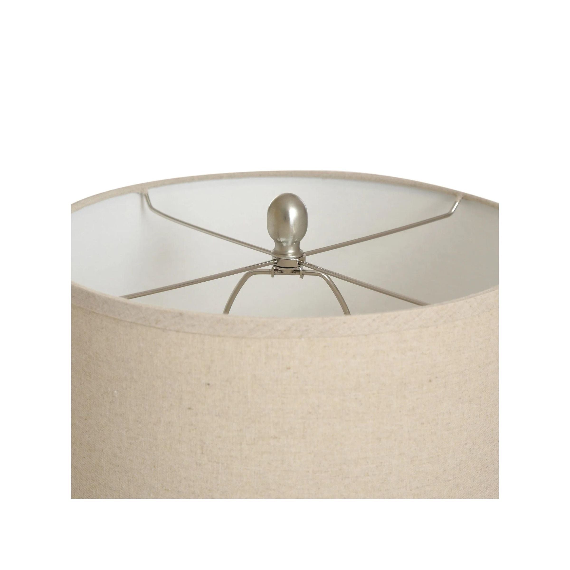 Cream Ceramic Column Table Lamp 30"H