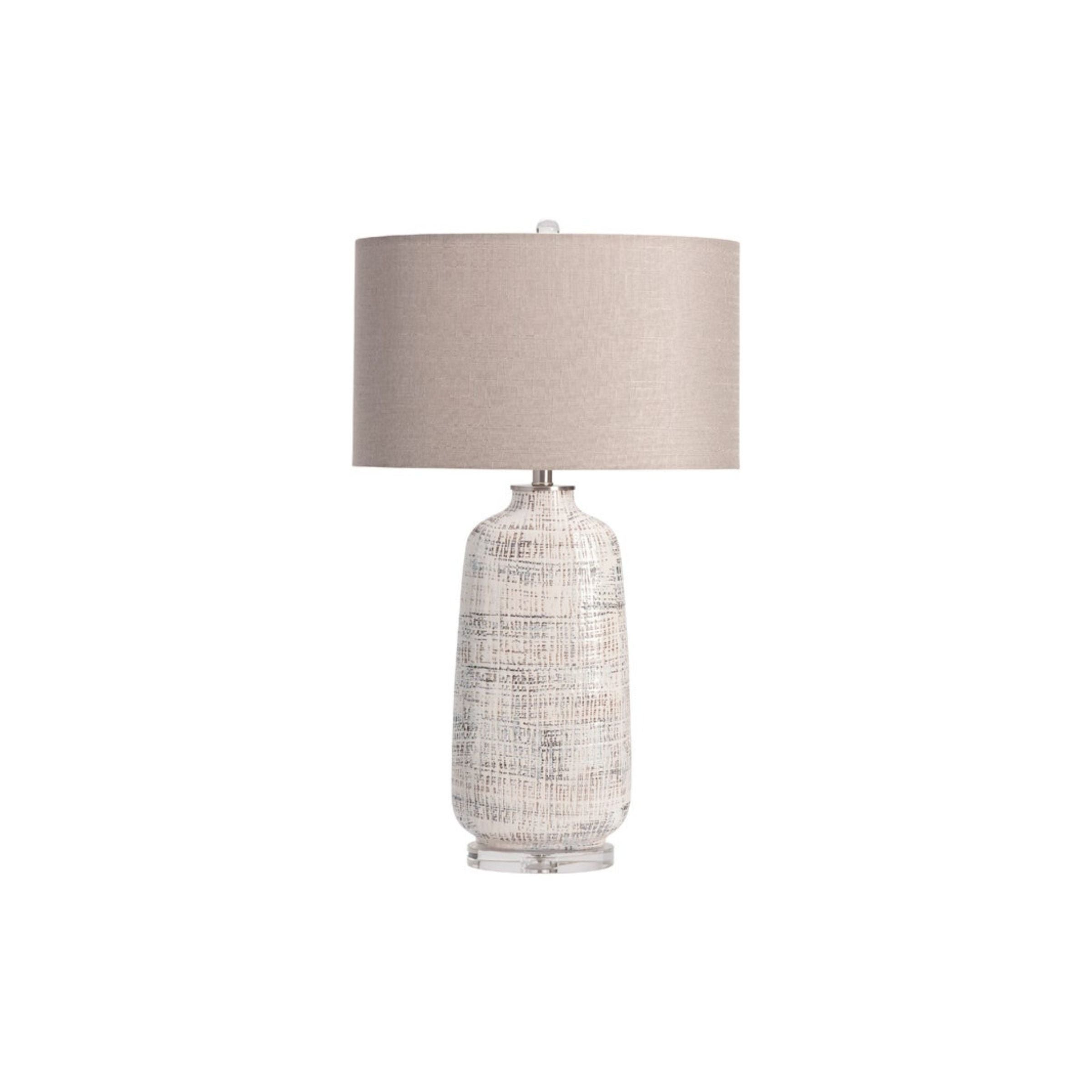 Cream and Grey Ceramic Table Lamp 31.5"H