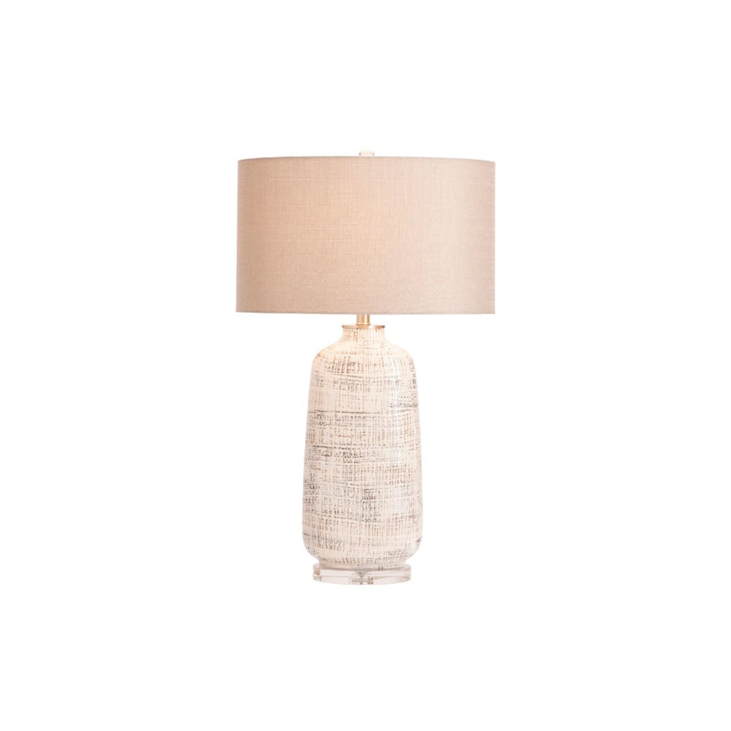 Cream and Grey Ceramic Table Lamp 31.5"H