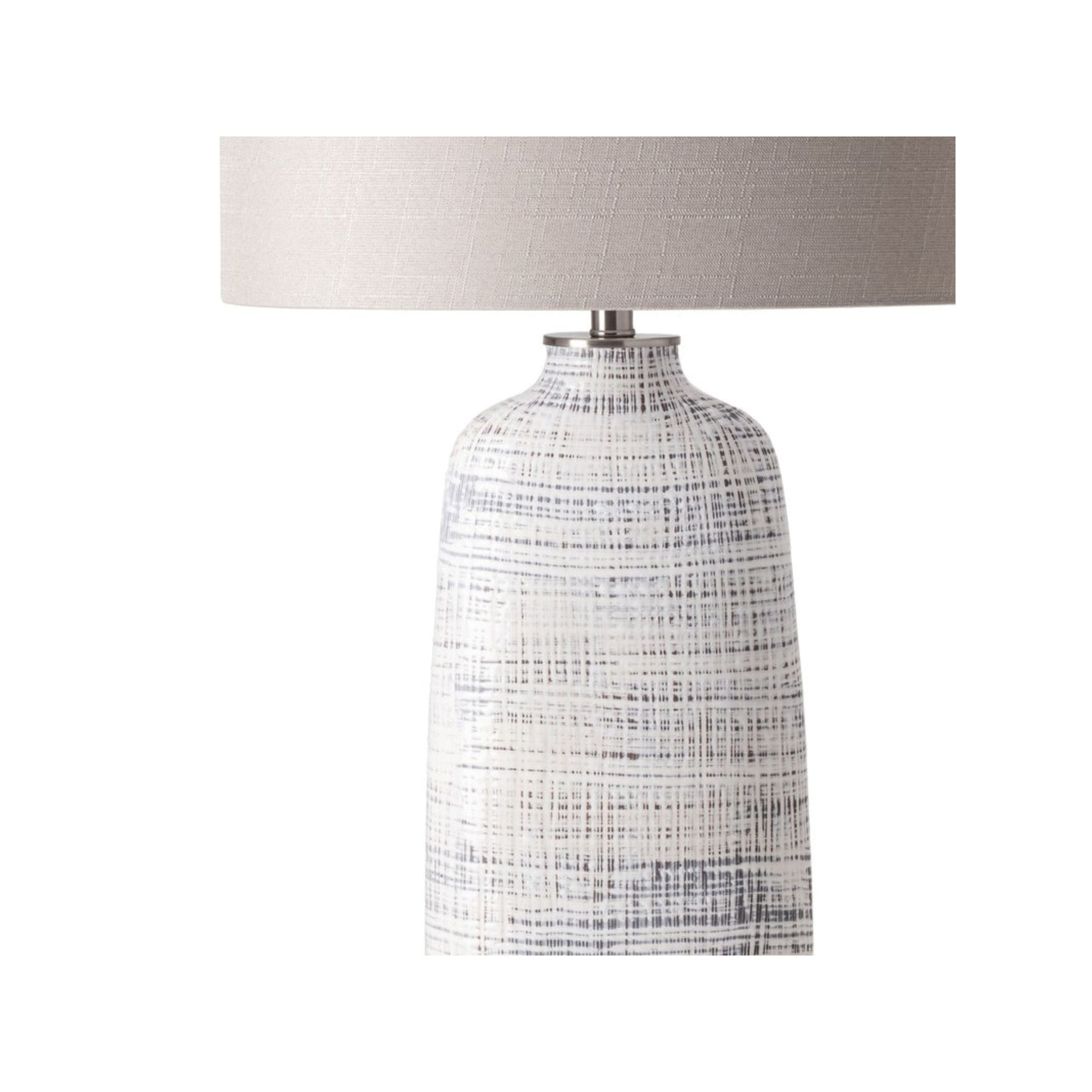 Cream and Grey Ceramic Table Lamp 31.5"H