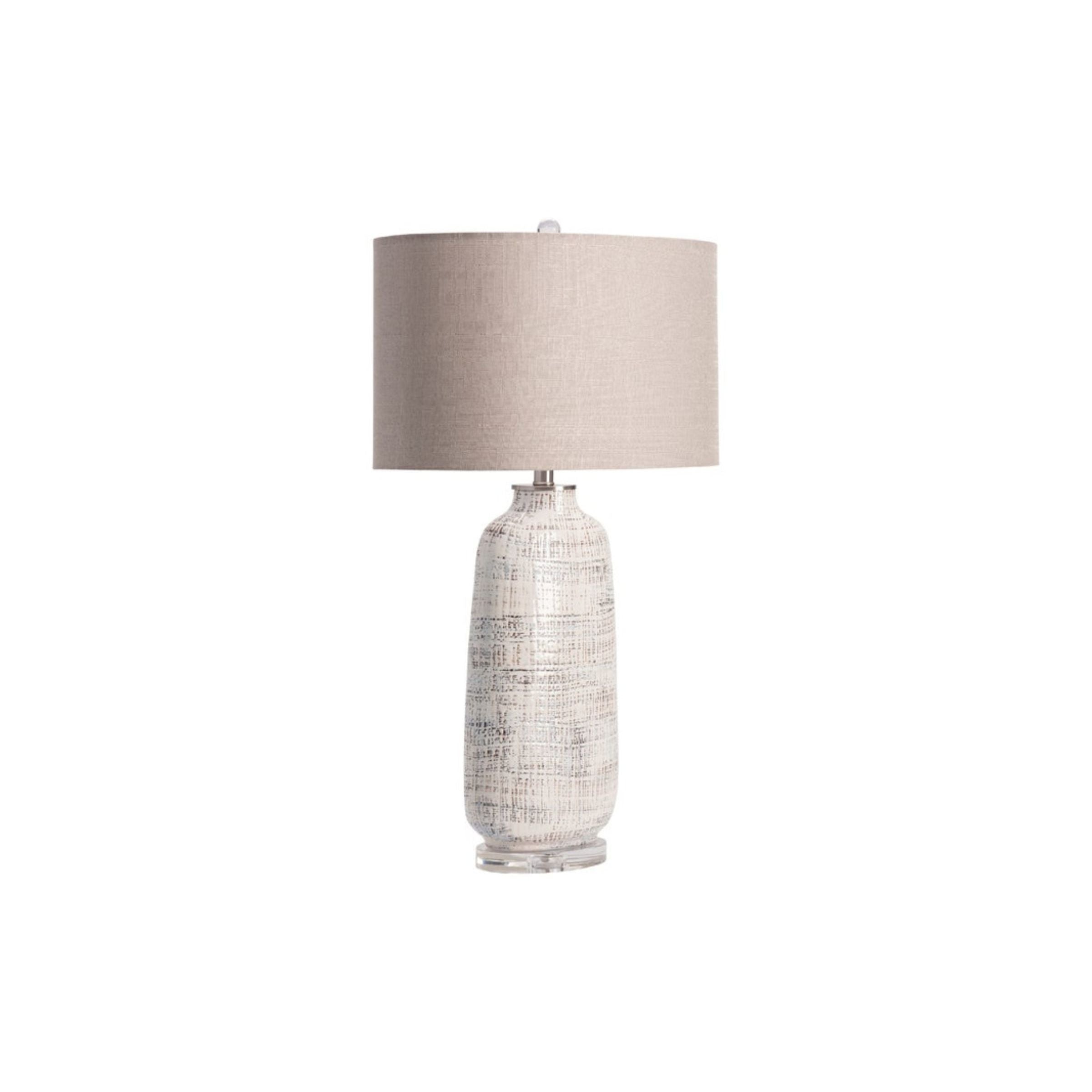 Cream and Grey Ceramic Table Lamp 31.5"H