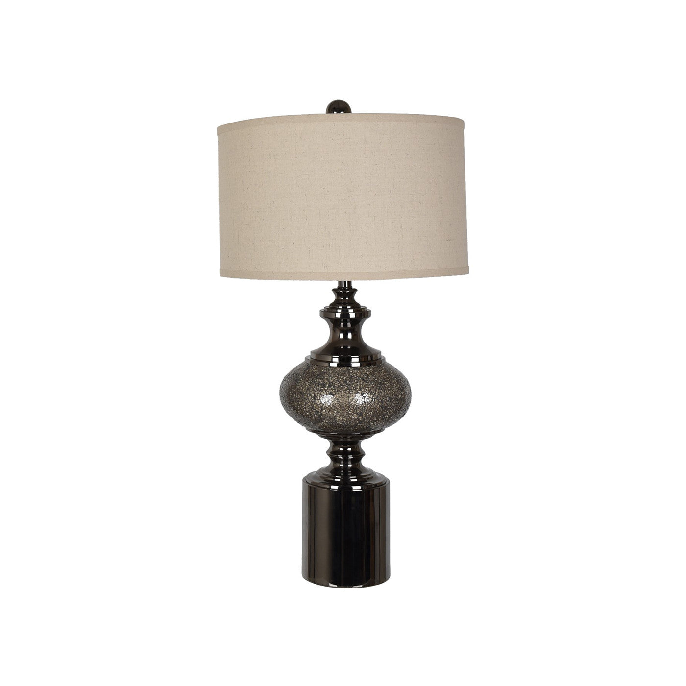 Brown Glass and Black Nickel Table Lamp 34"H