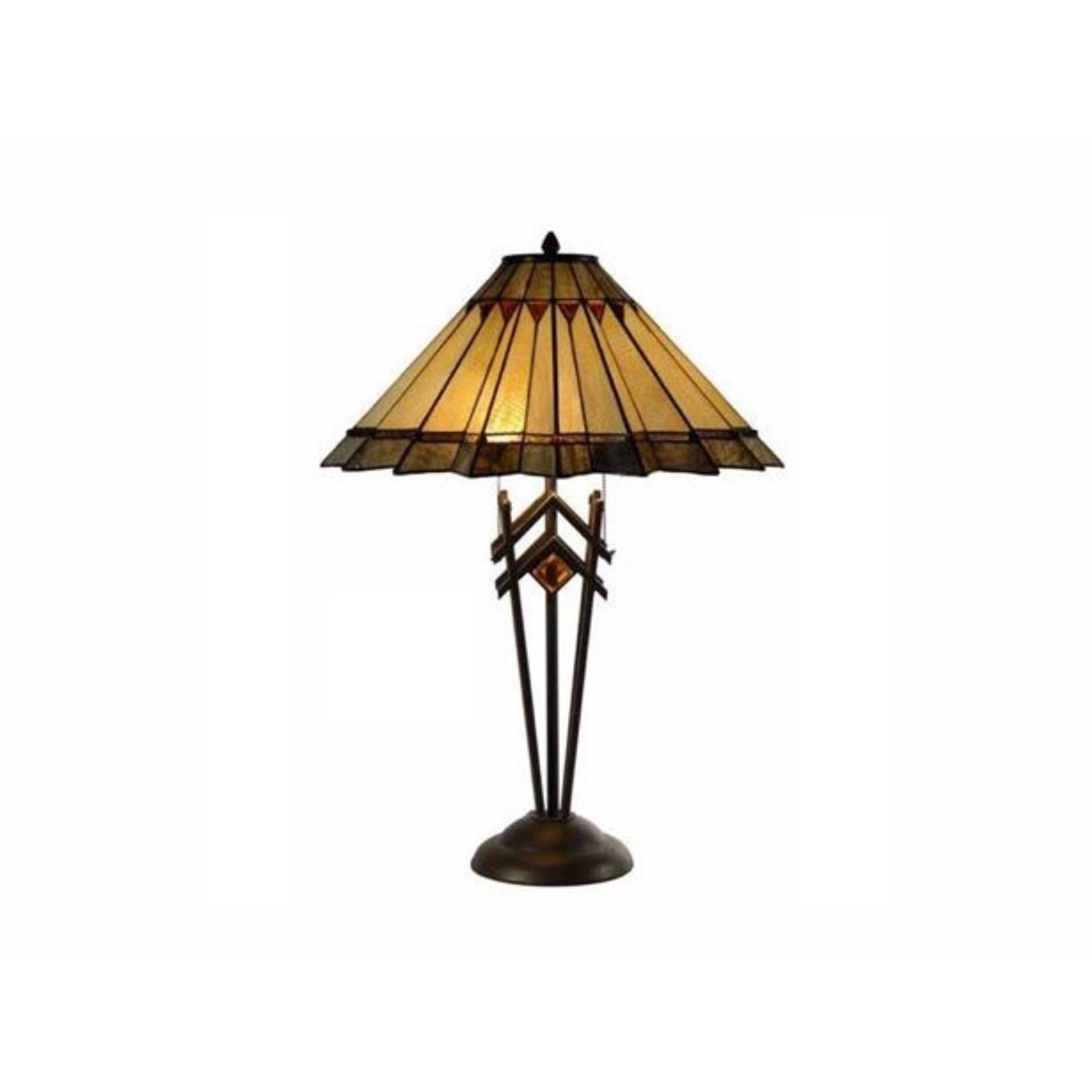 Crestview Pleated Tiffany-Style Glass Table Lamp 26"H