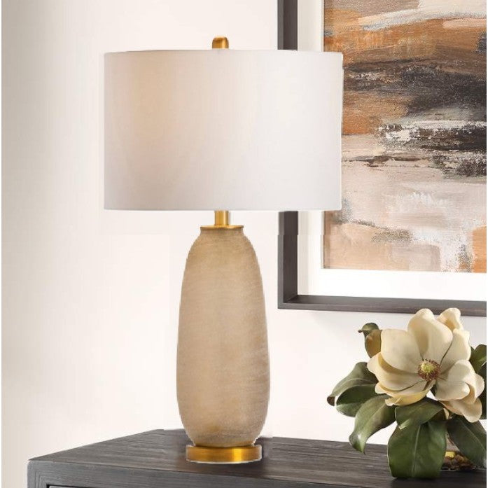 Gold Textured Glass Table Lamp 30.25"H