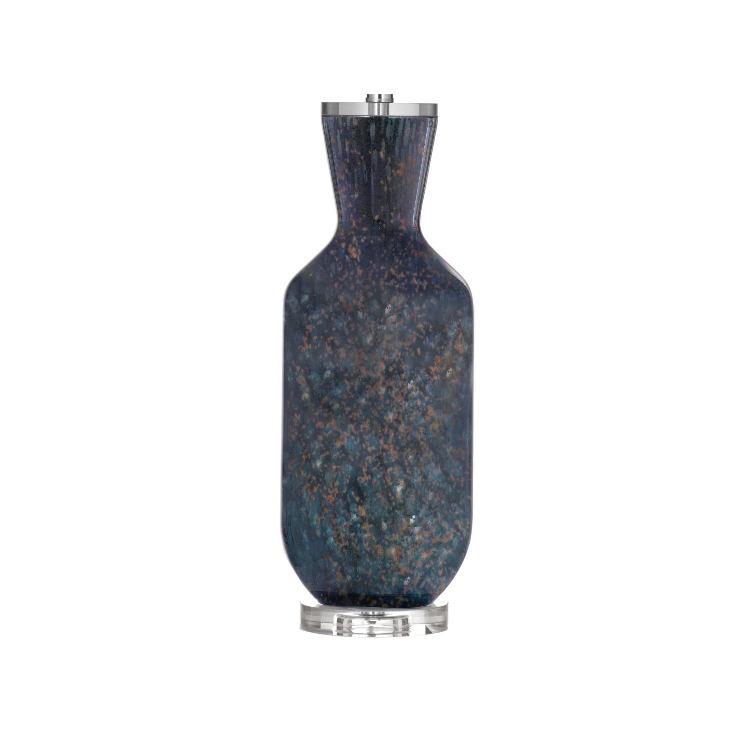 Blue Art Glass Table Lamp 32"H
