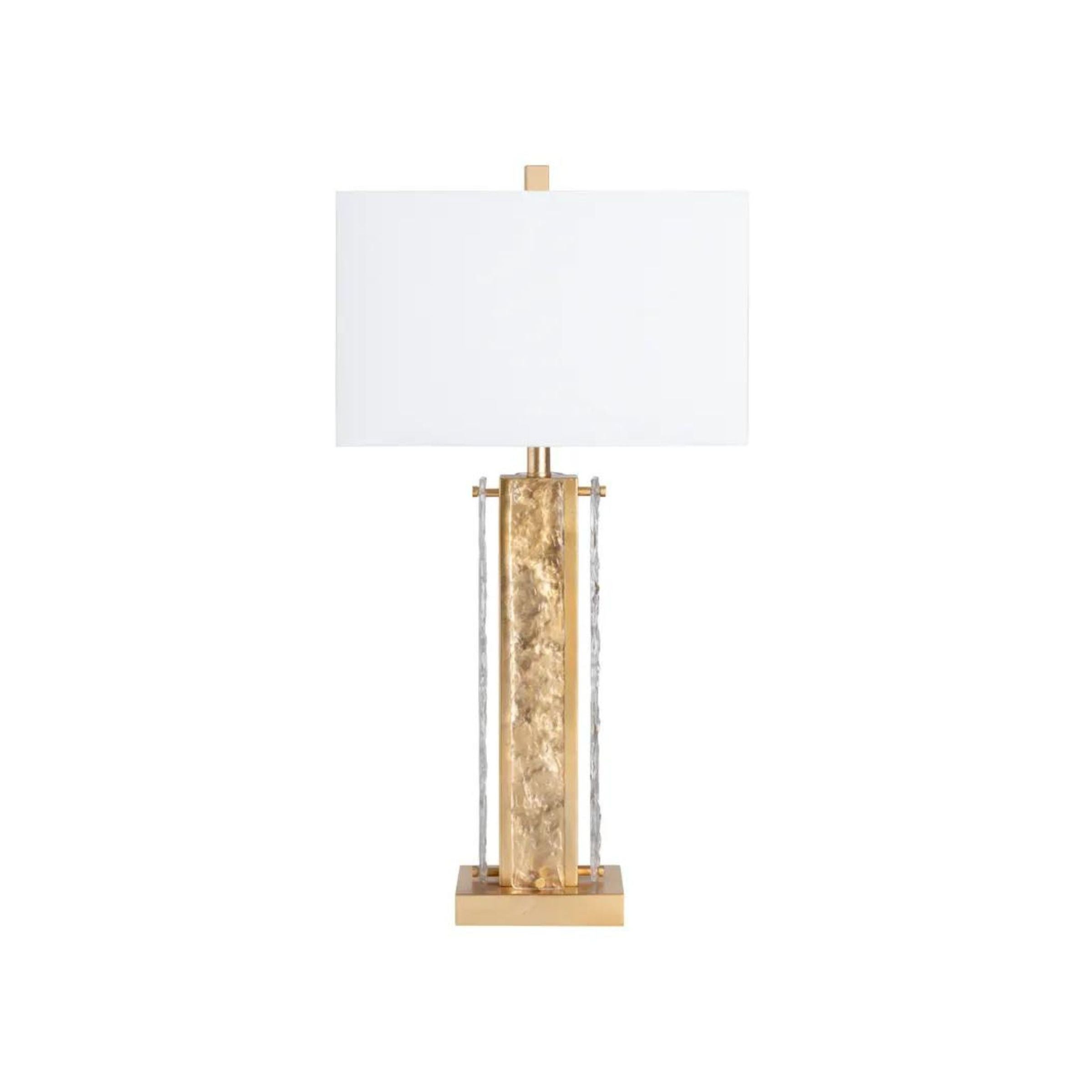 Gold Glass Table Lamp 32"H