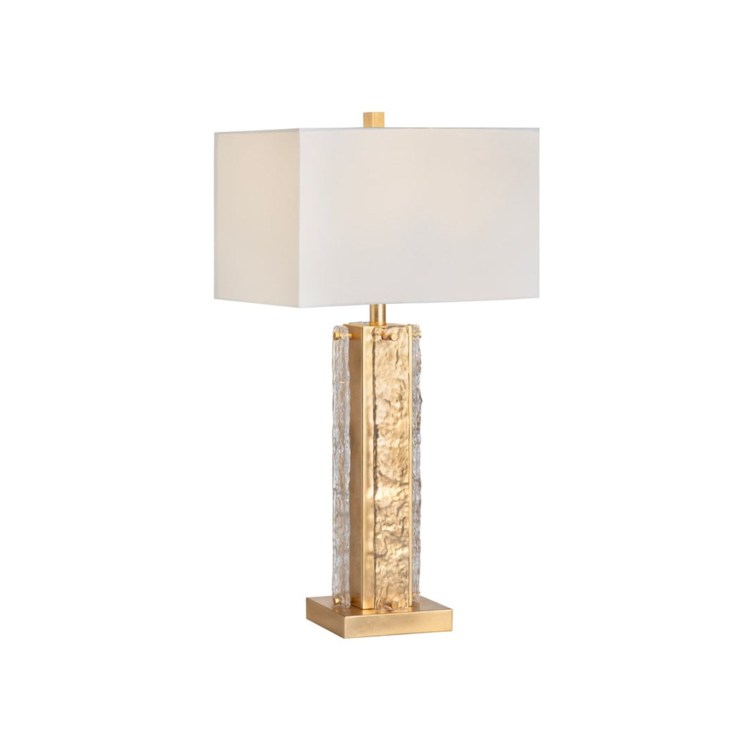 Gold Glass Table Lamp 32"H
