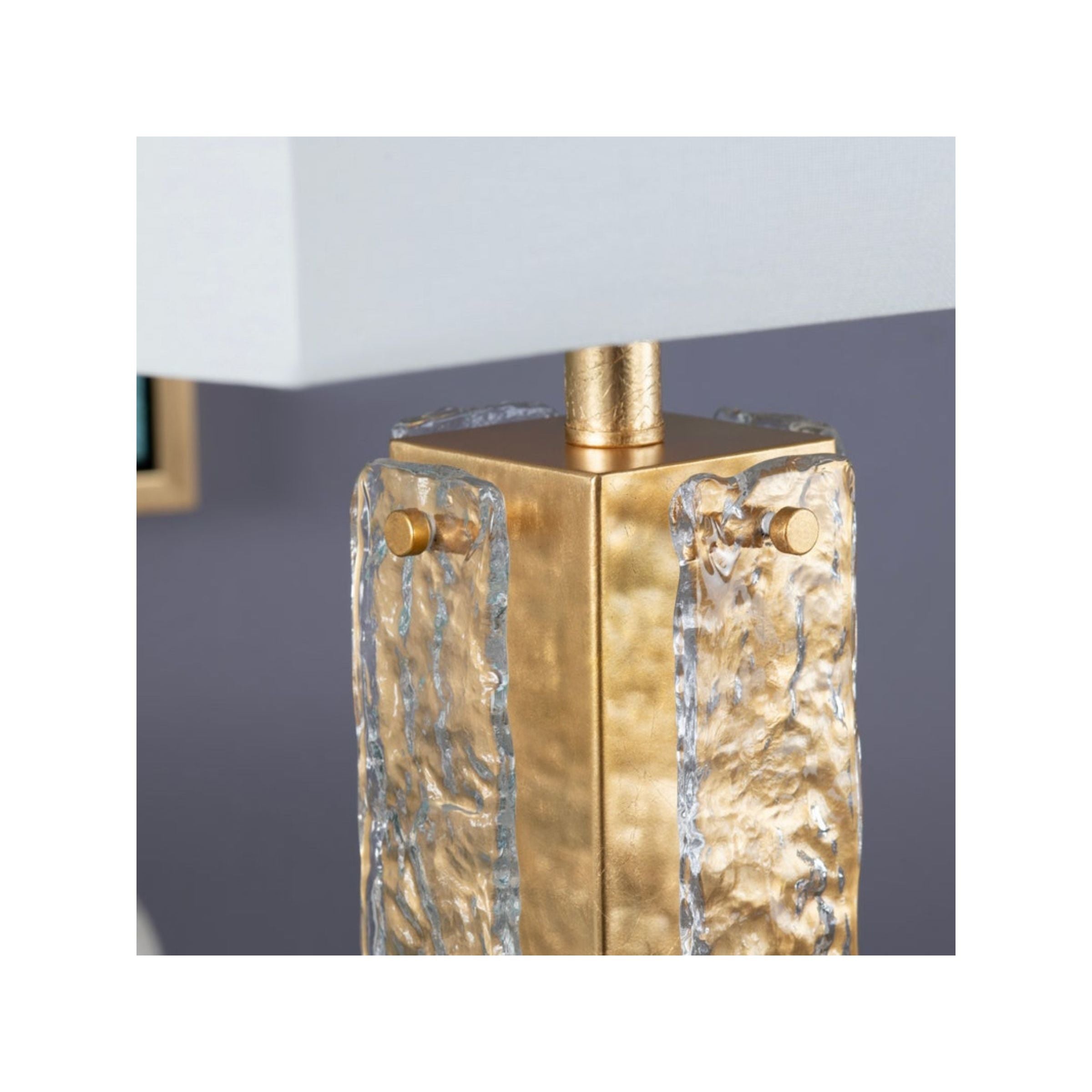 Gold Glass Table Lamp 32"H