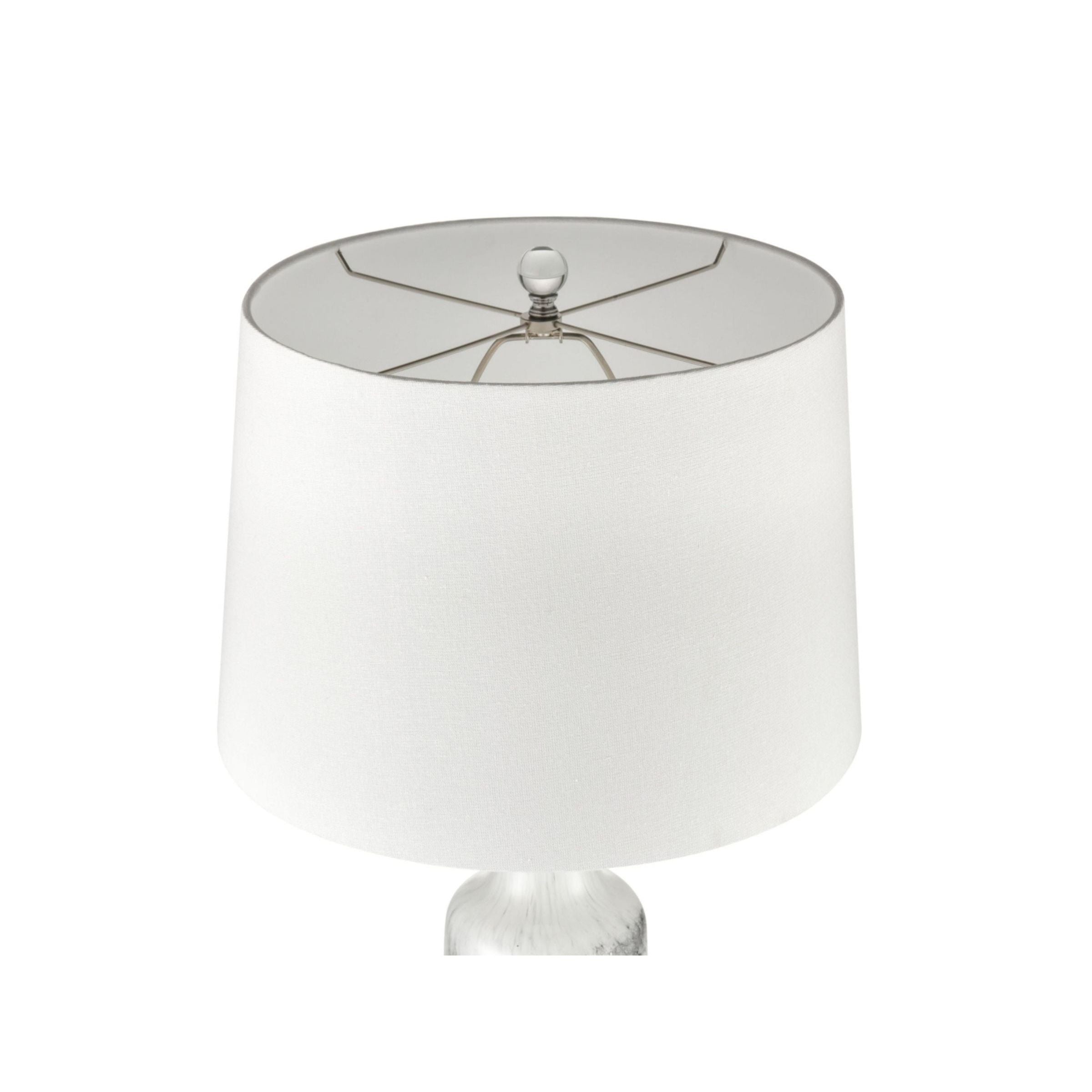 White and Black Art Glass Table Lamp 32"H