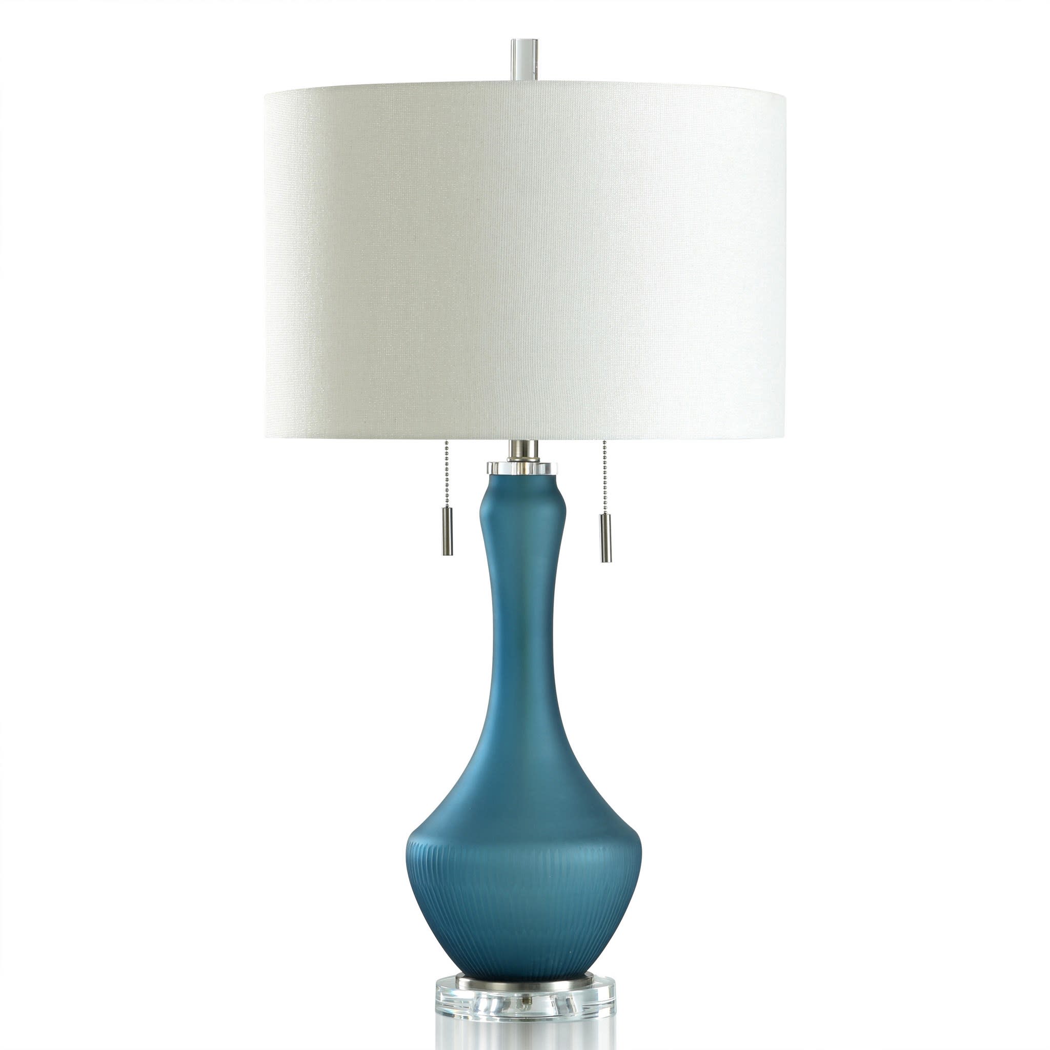 Blue Glass Table Lamp 32"H