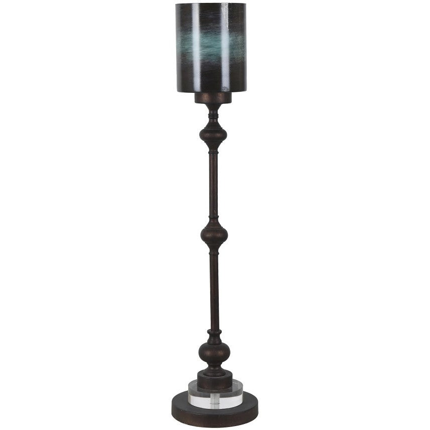 Bronze Glass Buffet Lamp 35"H