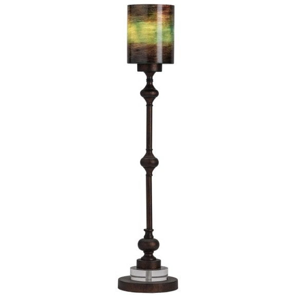 Bronze Glass Buffet Lamp 35"H