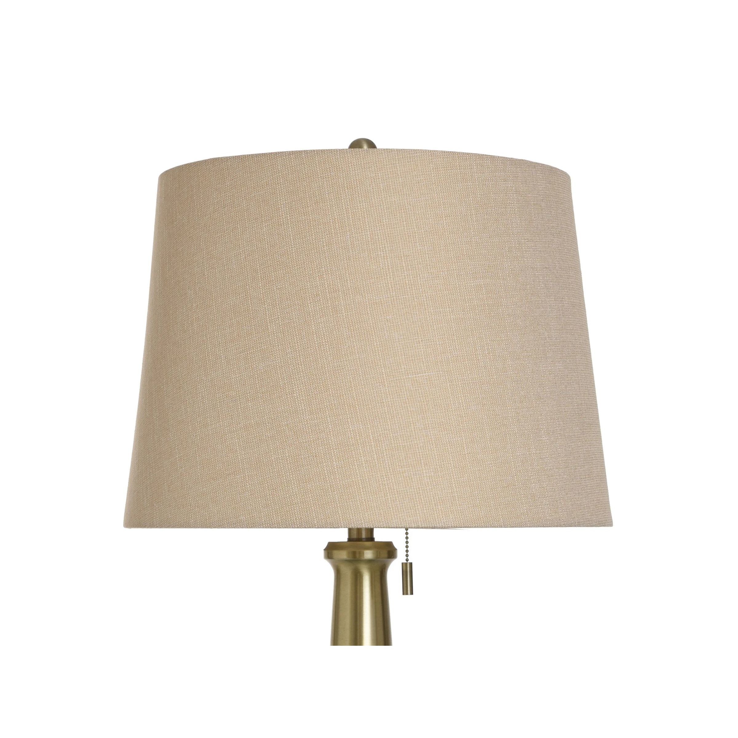 Smoke Glass Brass Metal Table Lamp 37"H