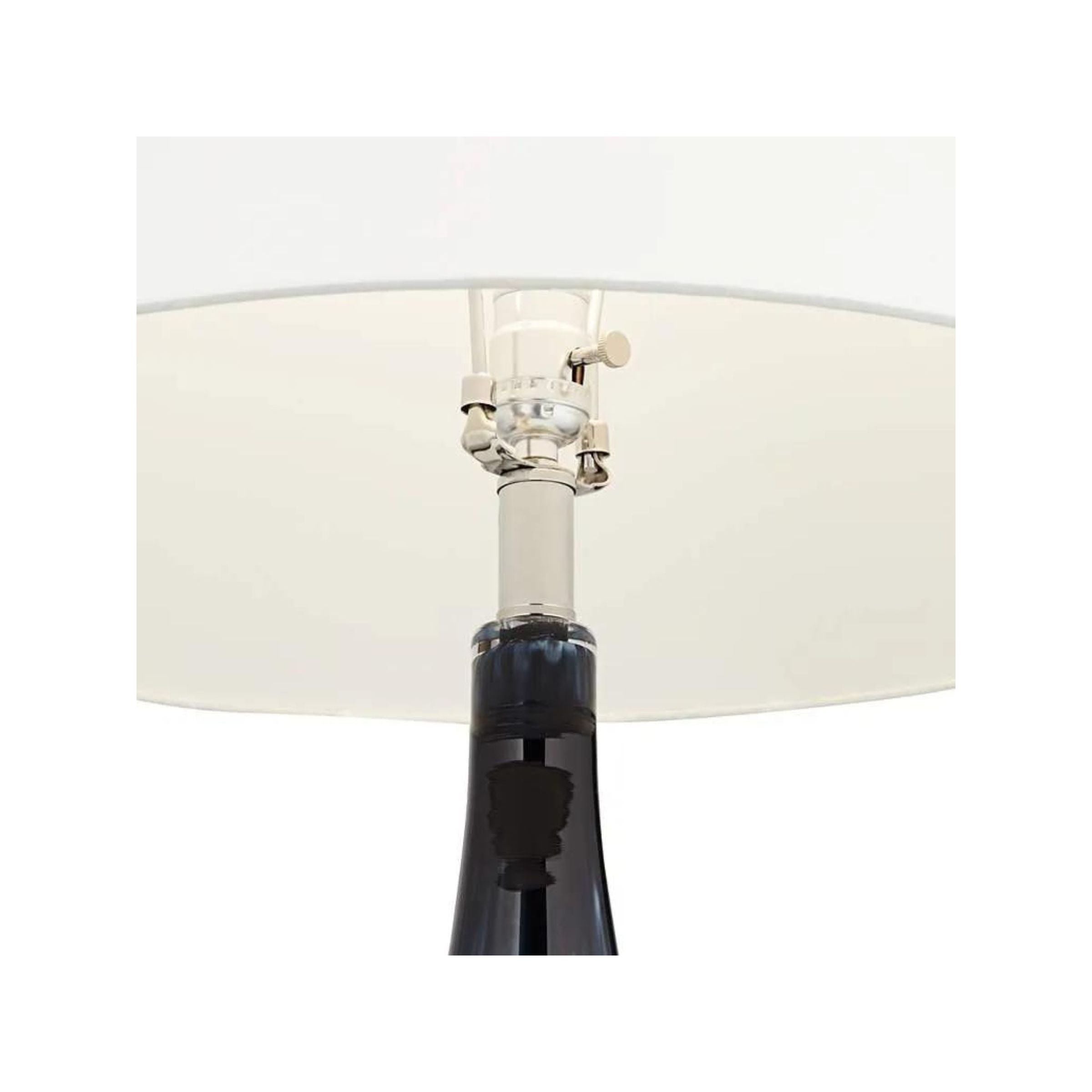 White and Navy Glass Table Lamp 30.5"H