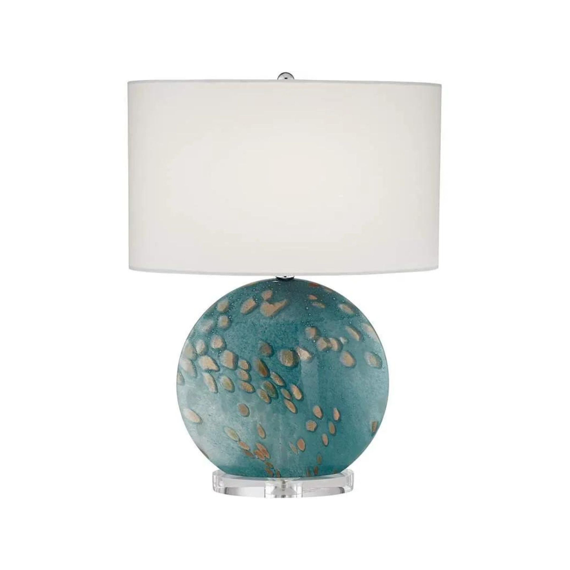 Blue Art Glass Table Lamp 23"H