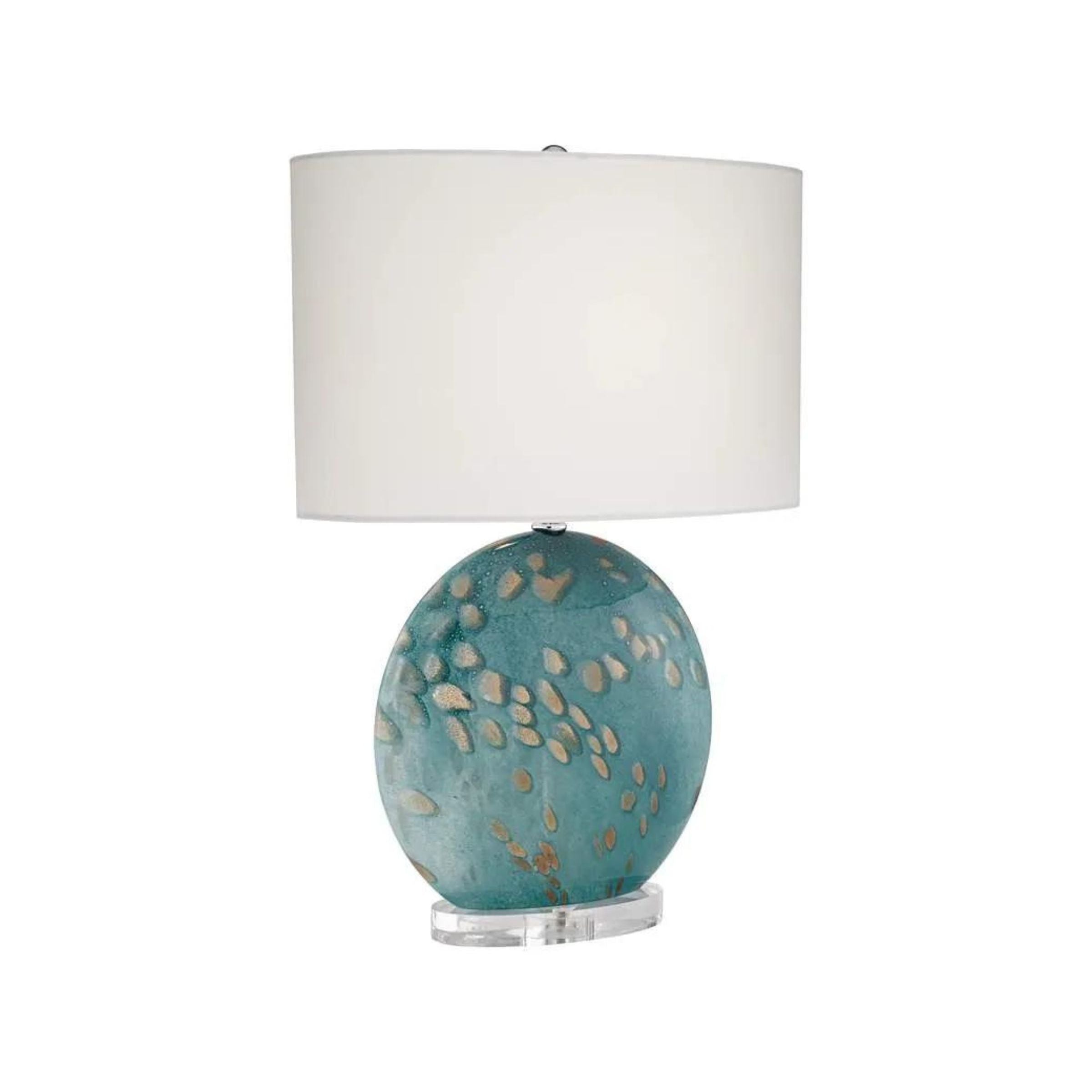 Blue Art Glass Table Lamp 23"H