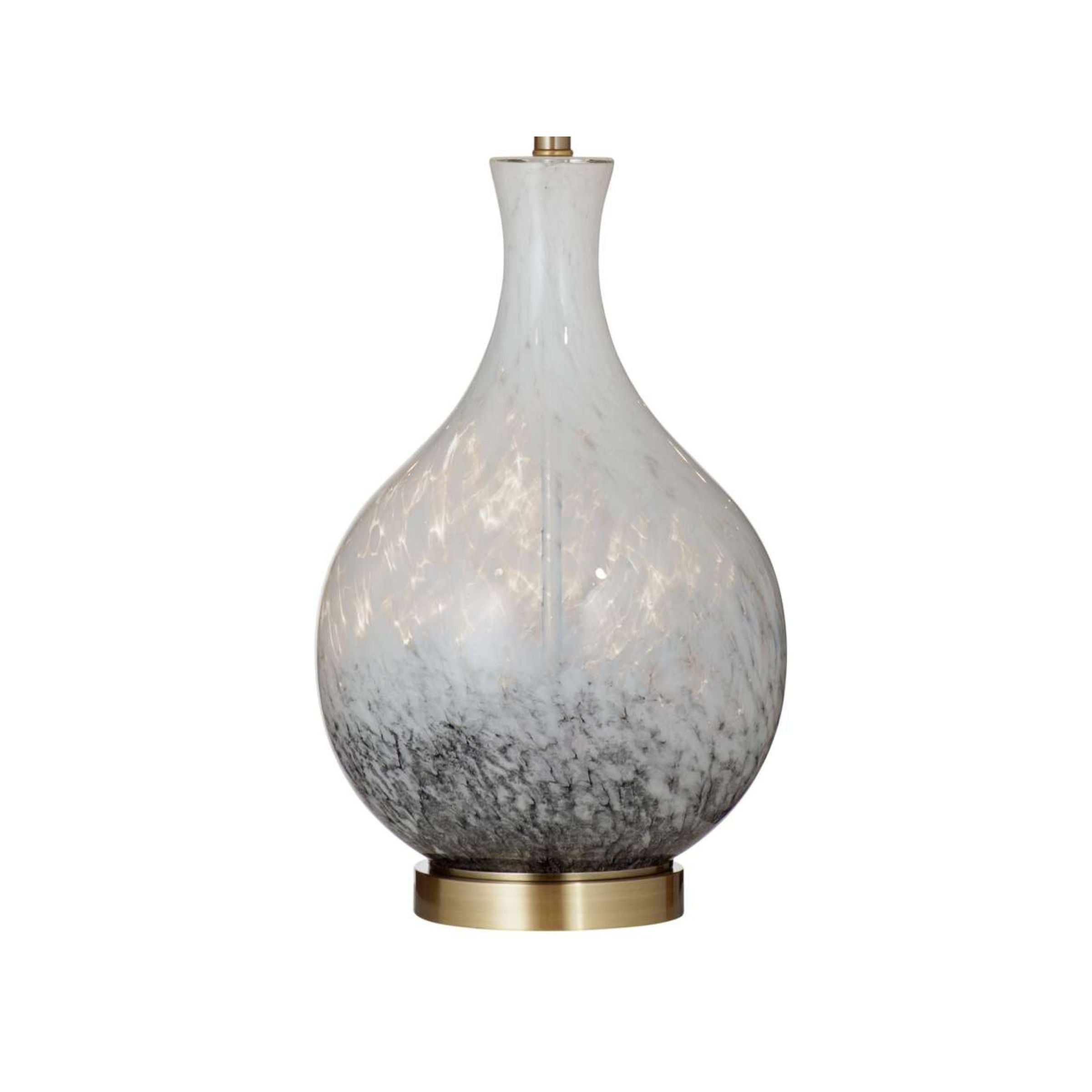 White Art Glass Table Lamp 34"H