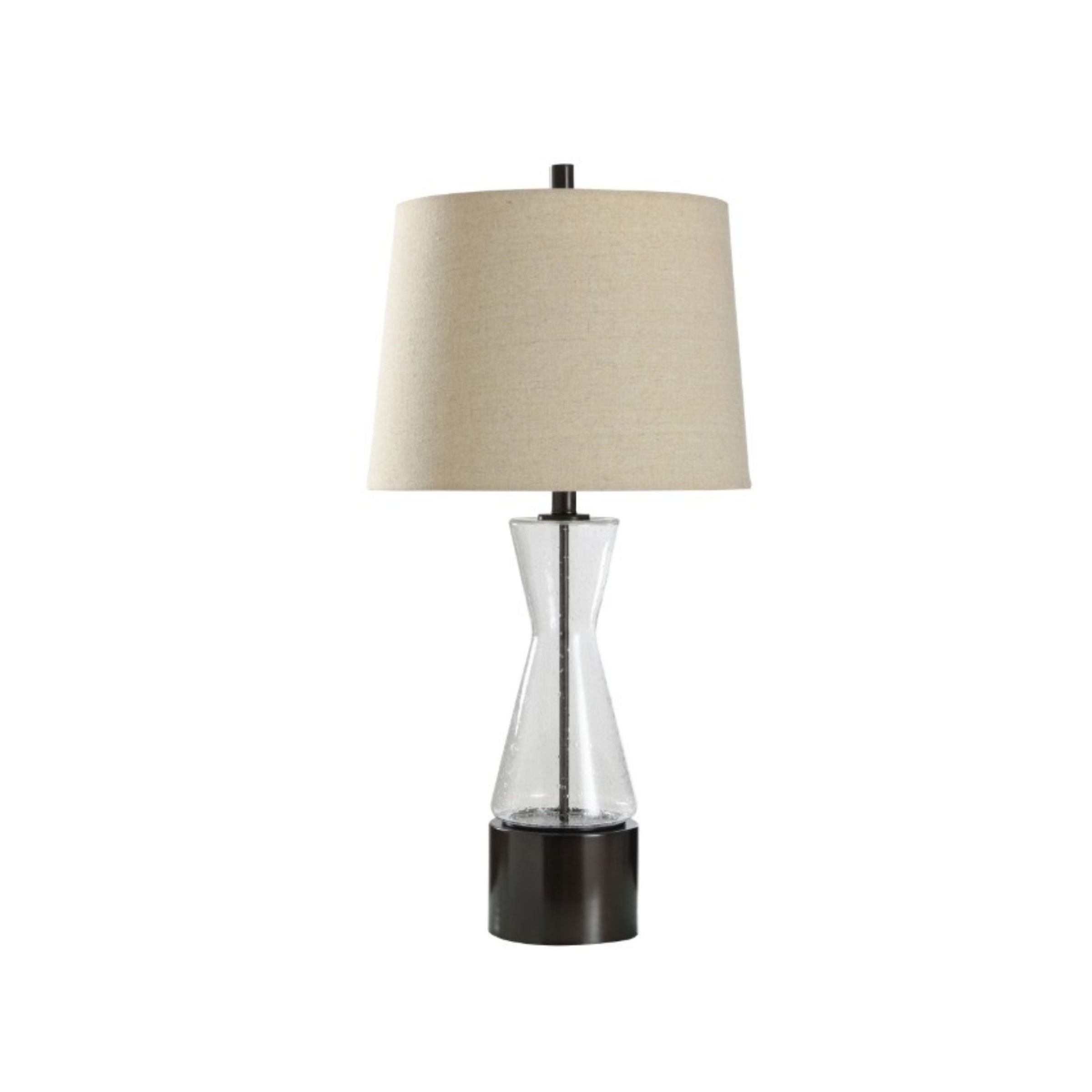 Glass and Bronze Table Lamp 30"H