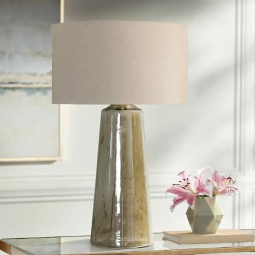 Gold Glass Table Lamp 27"H