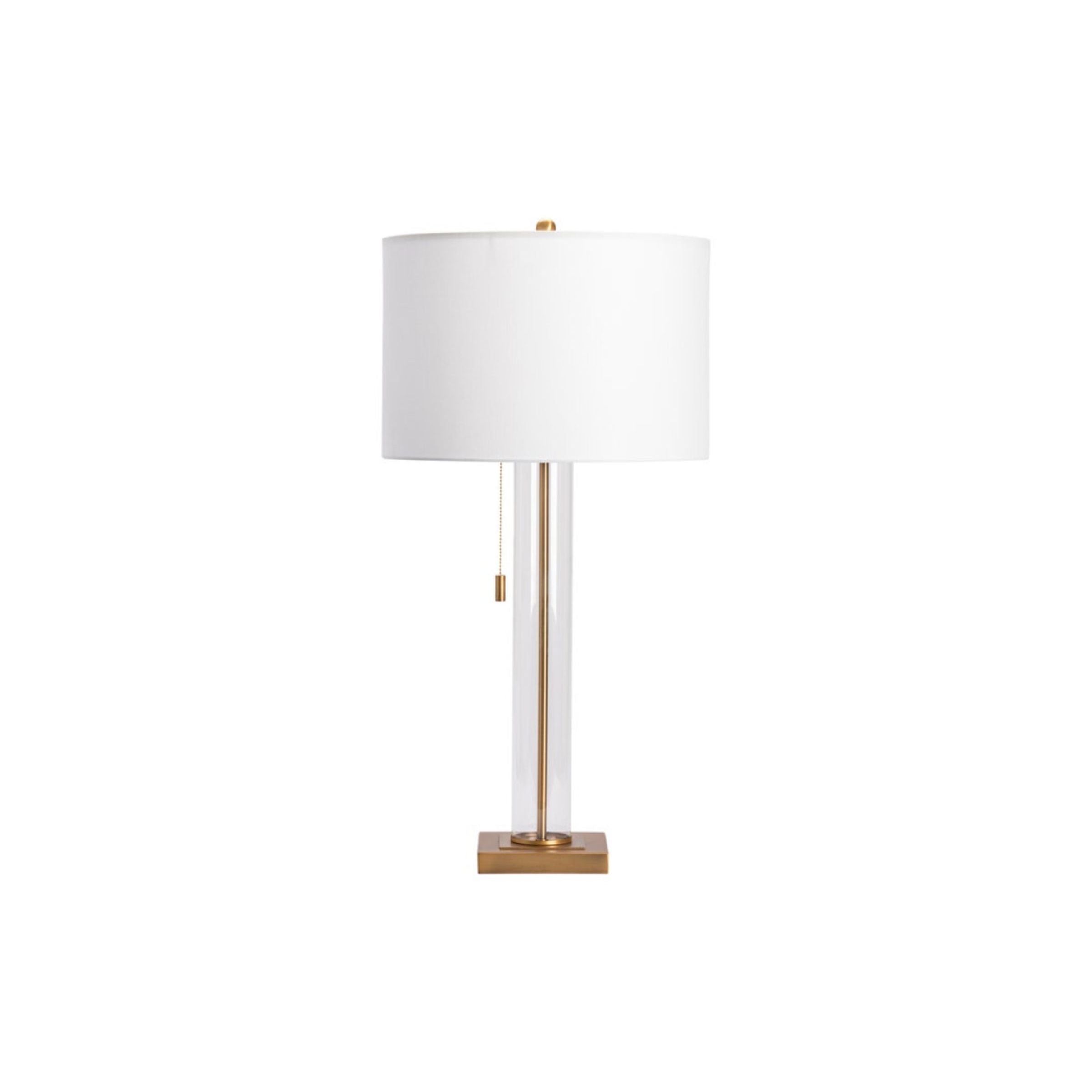 Glass and Brass Table Lamp 29.5"H