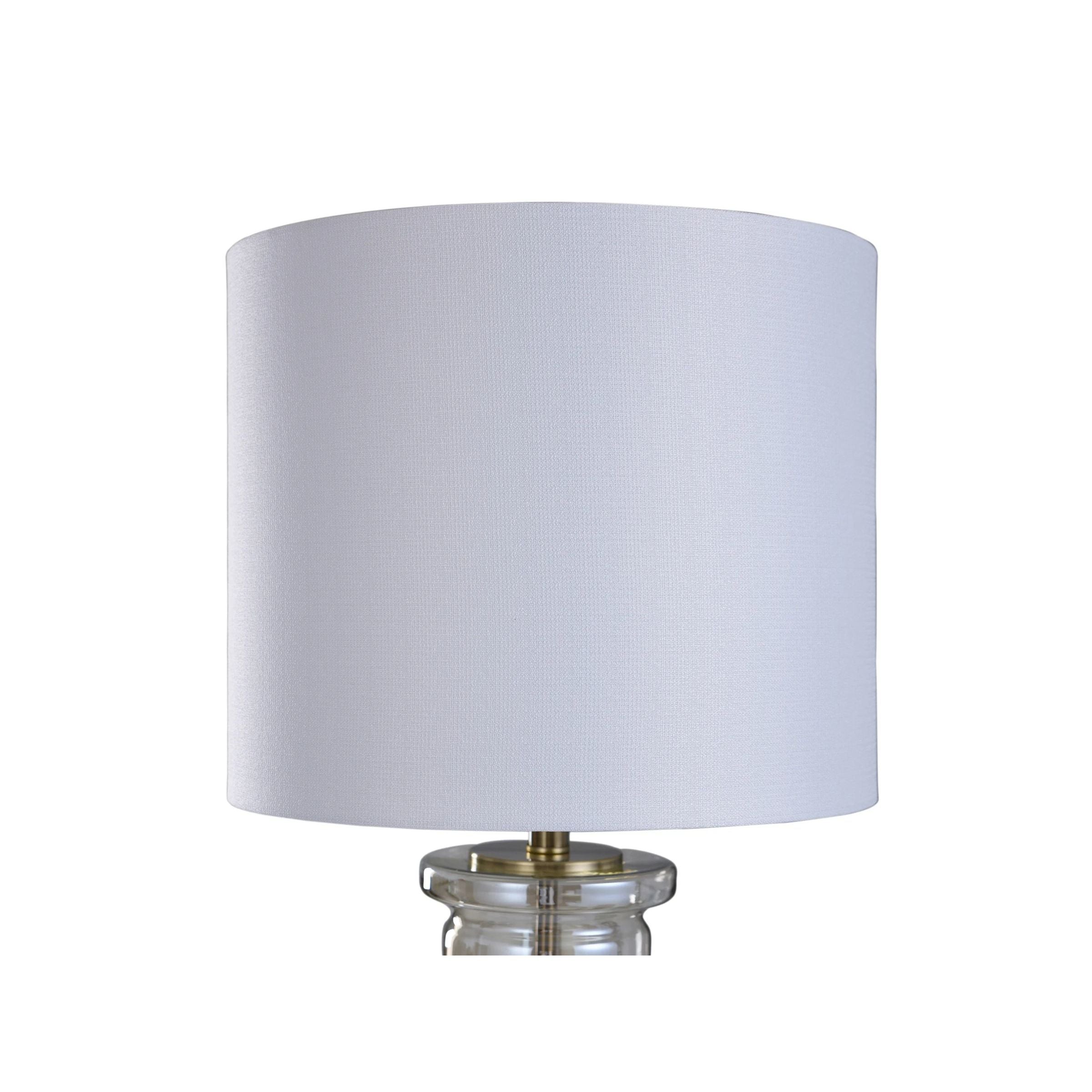 Plated Glass and Marble Table Lamp 34"H