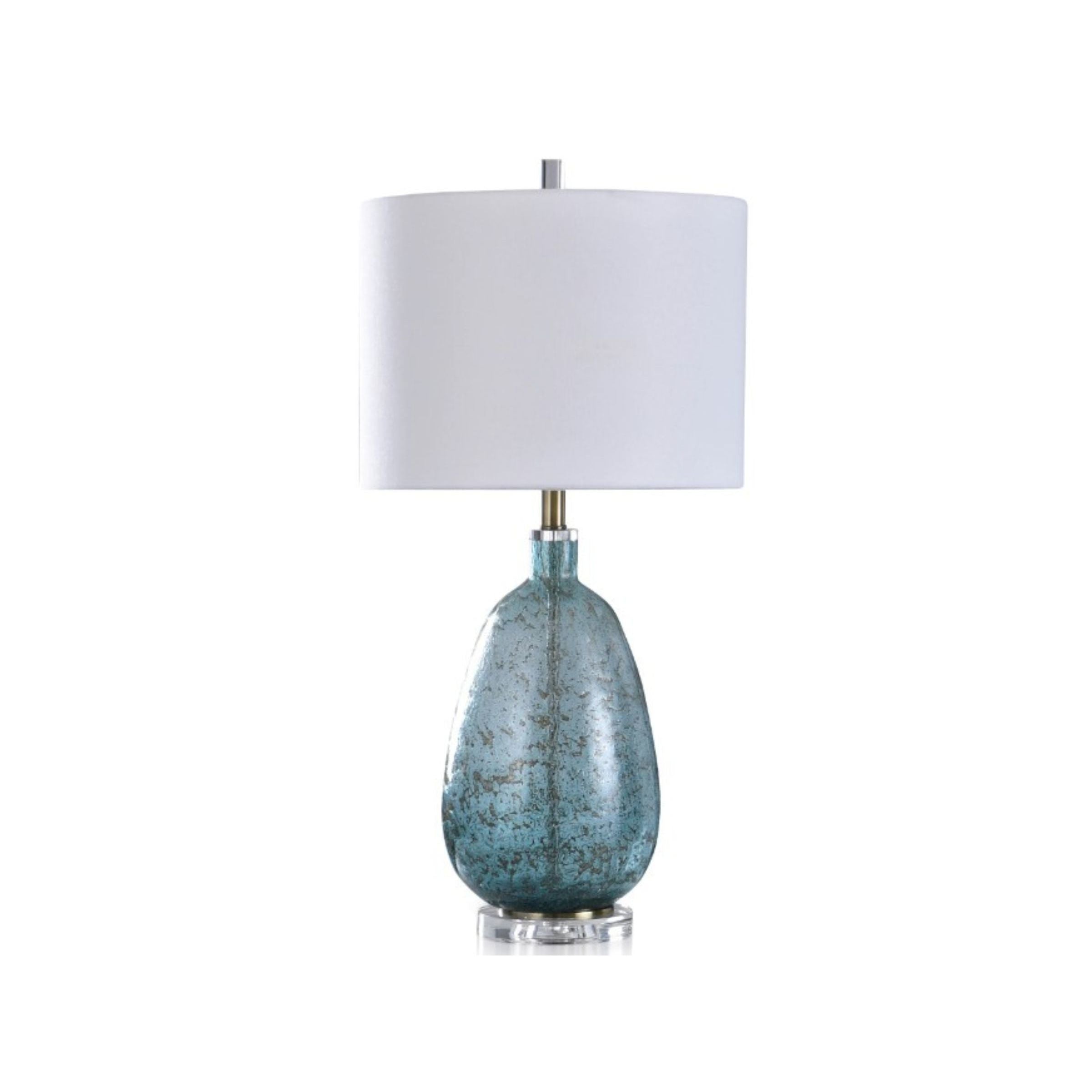 Turquoise Textured Glass Table Lamp 31"H