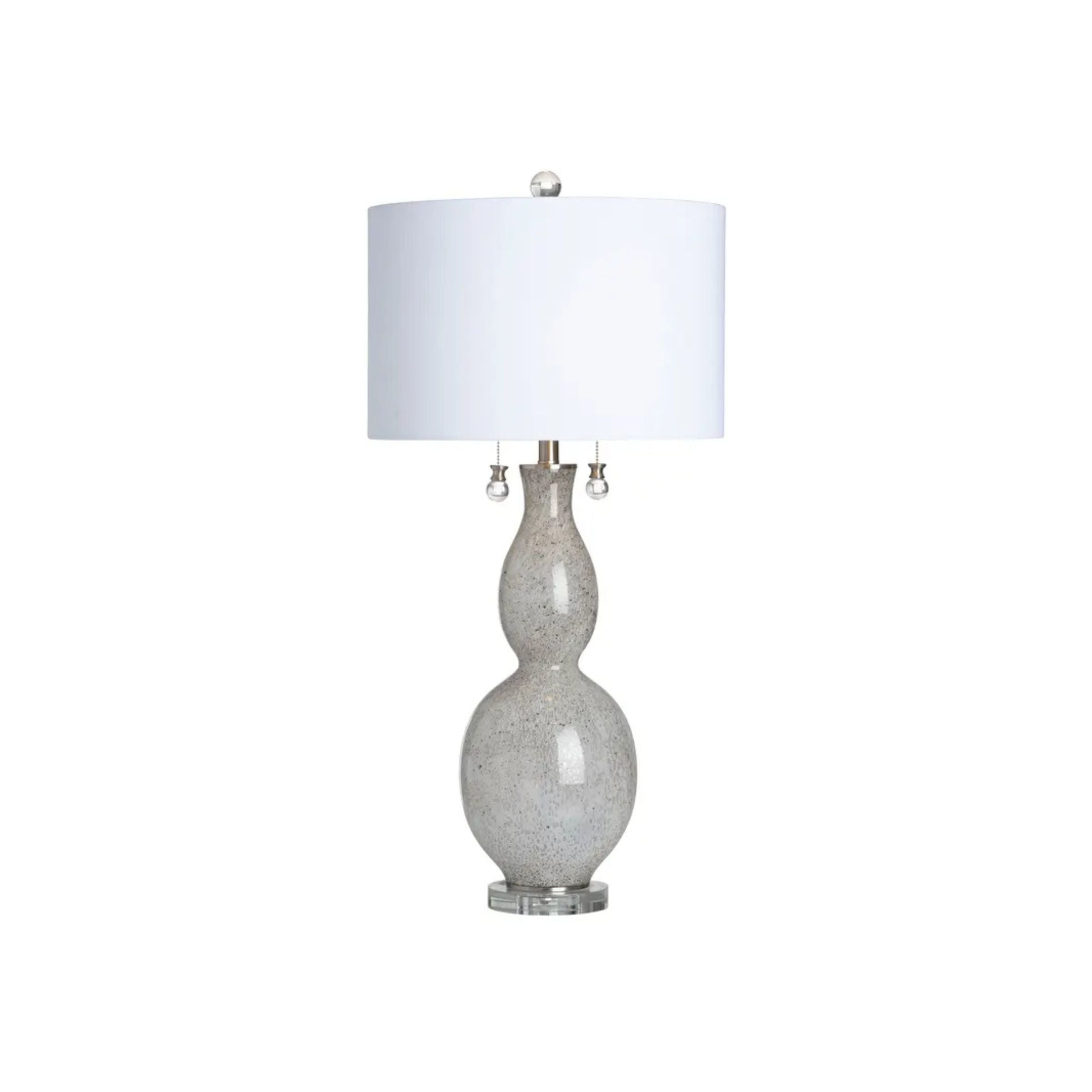 White Art Glass Table Lamp 35.25"H
